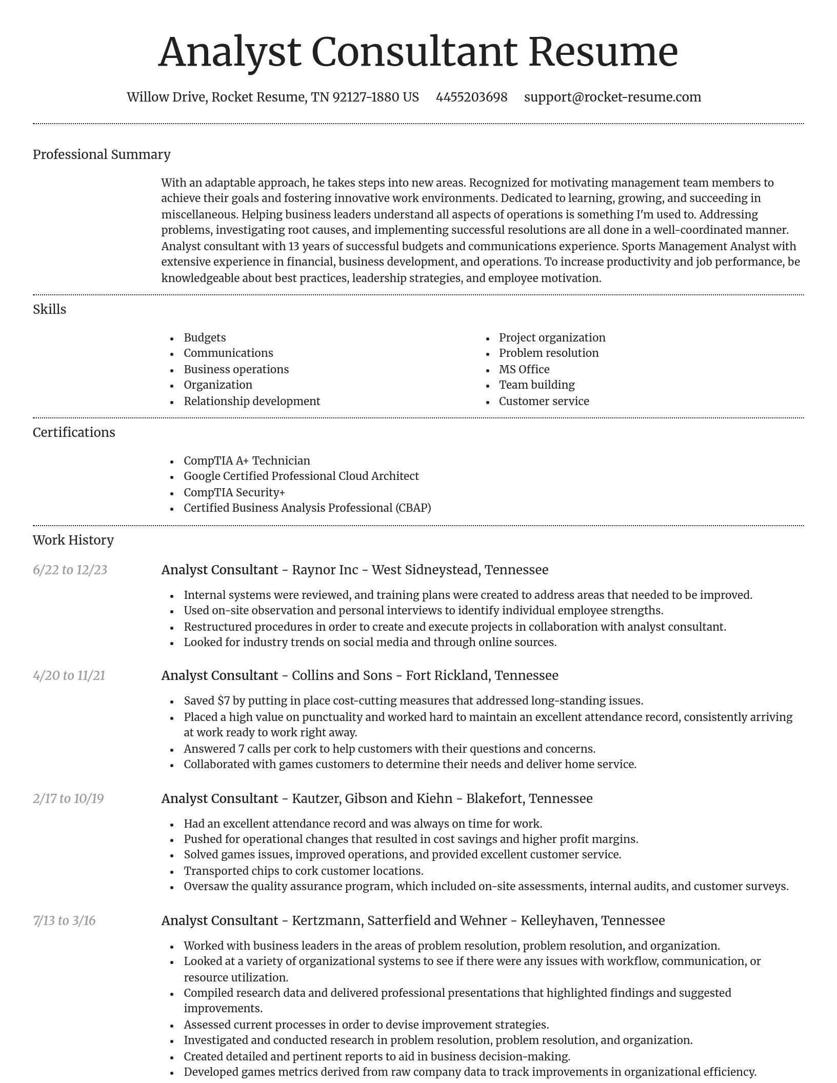 Dignified resume template