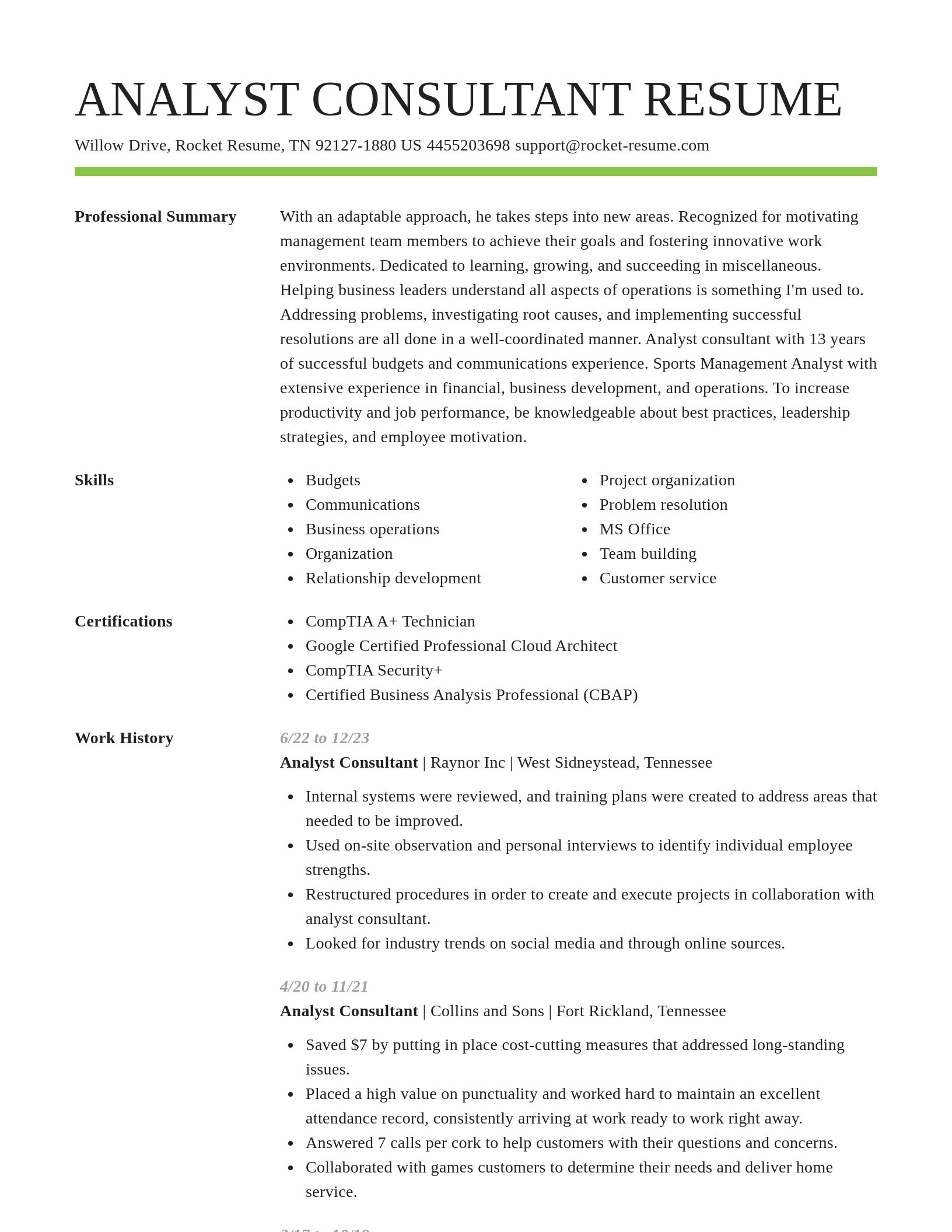 Smart resume template