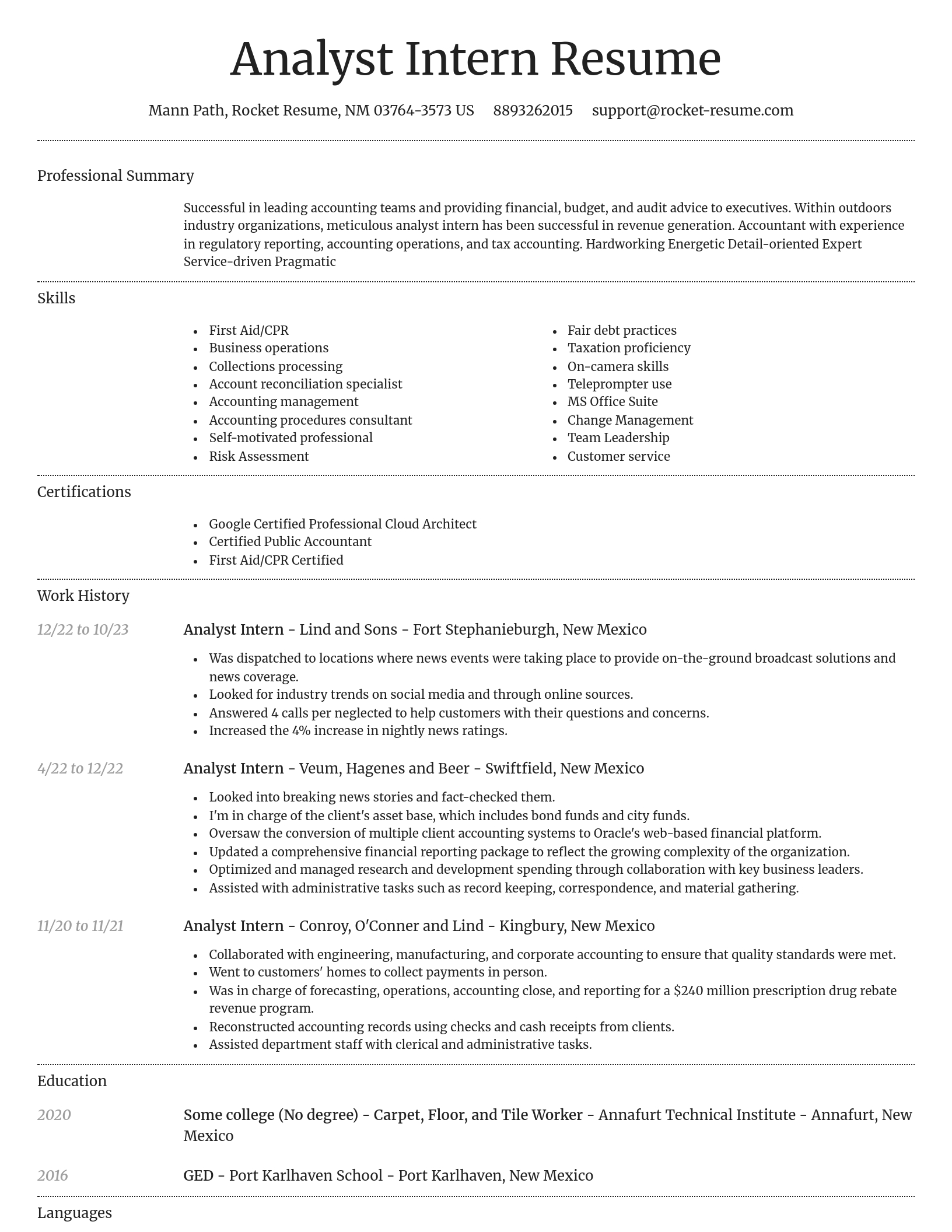 Dignified resume template