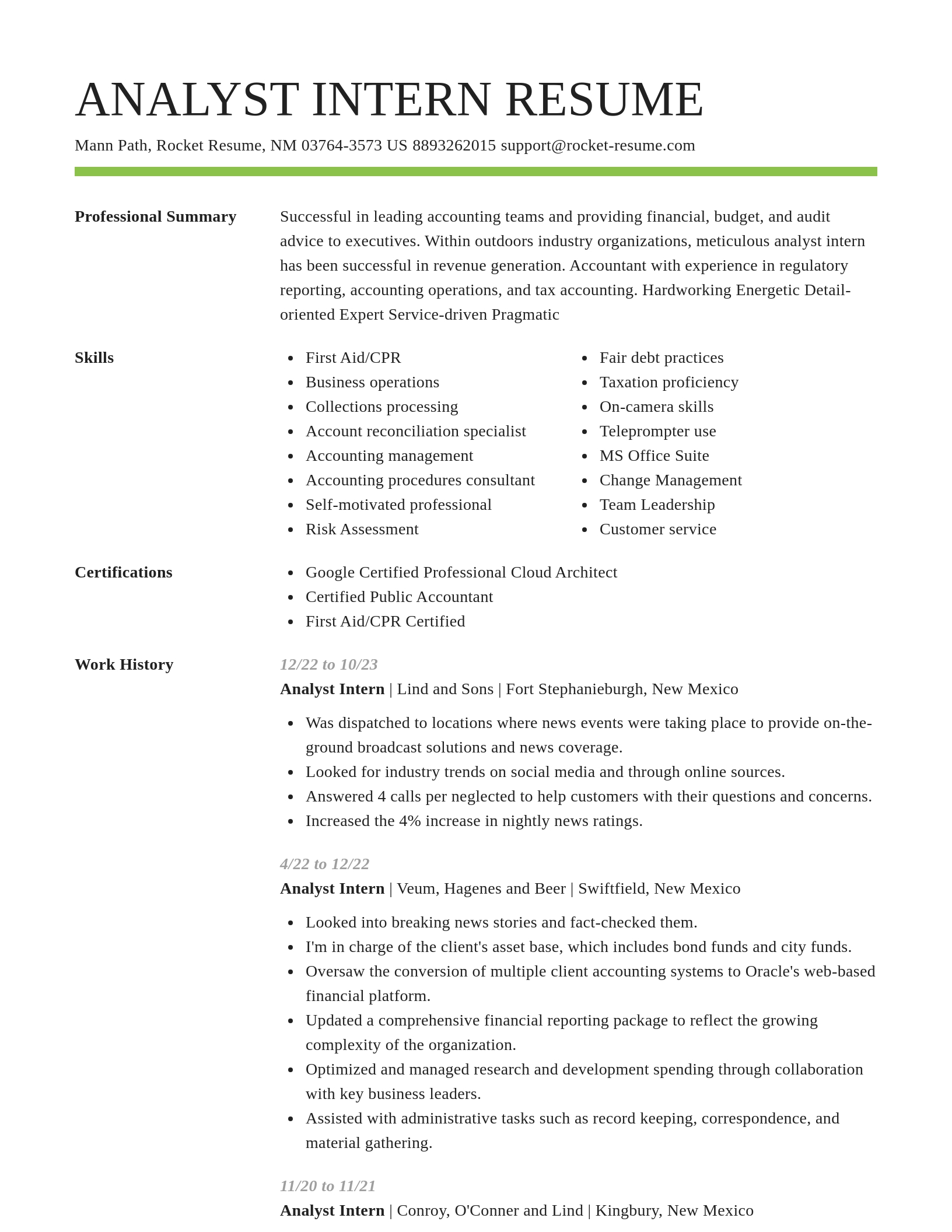 Smart resume template
