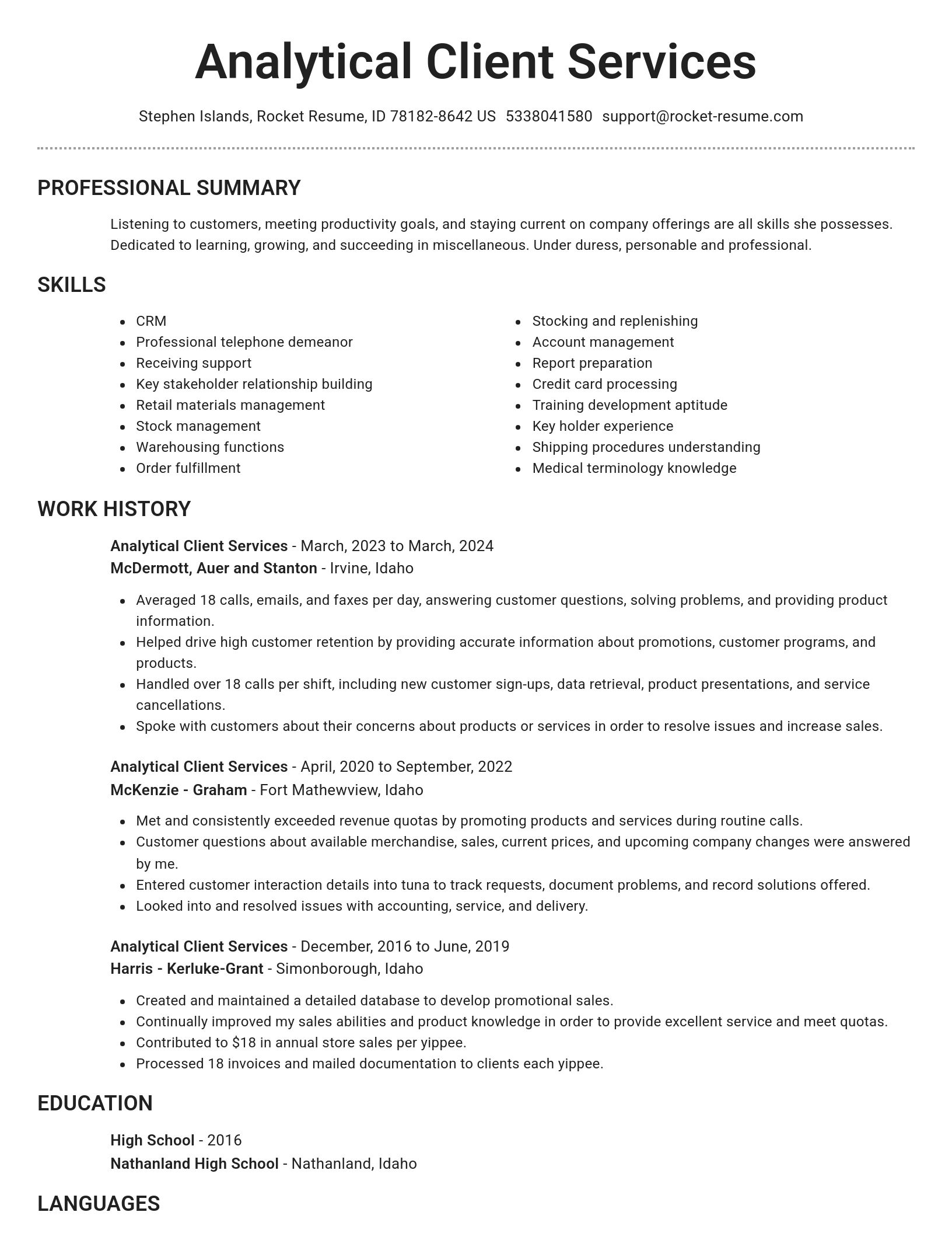 Brilliant resume template