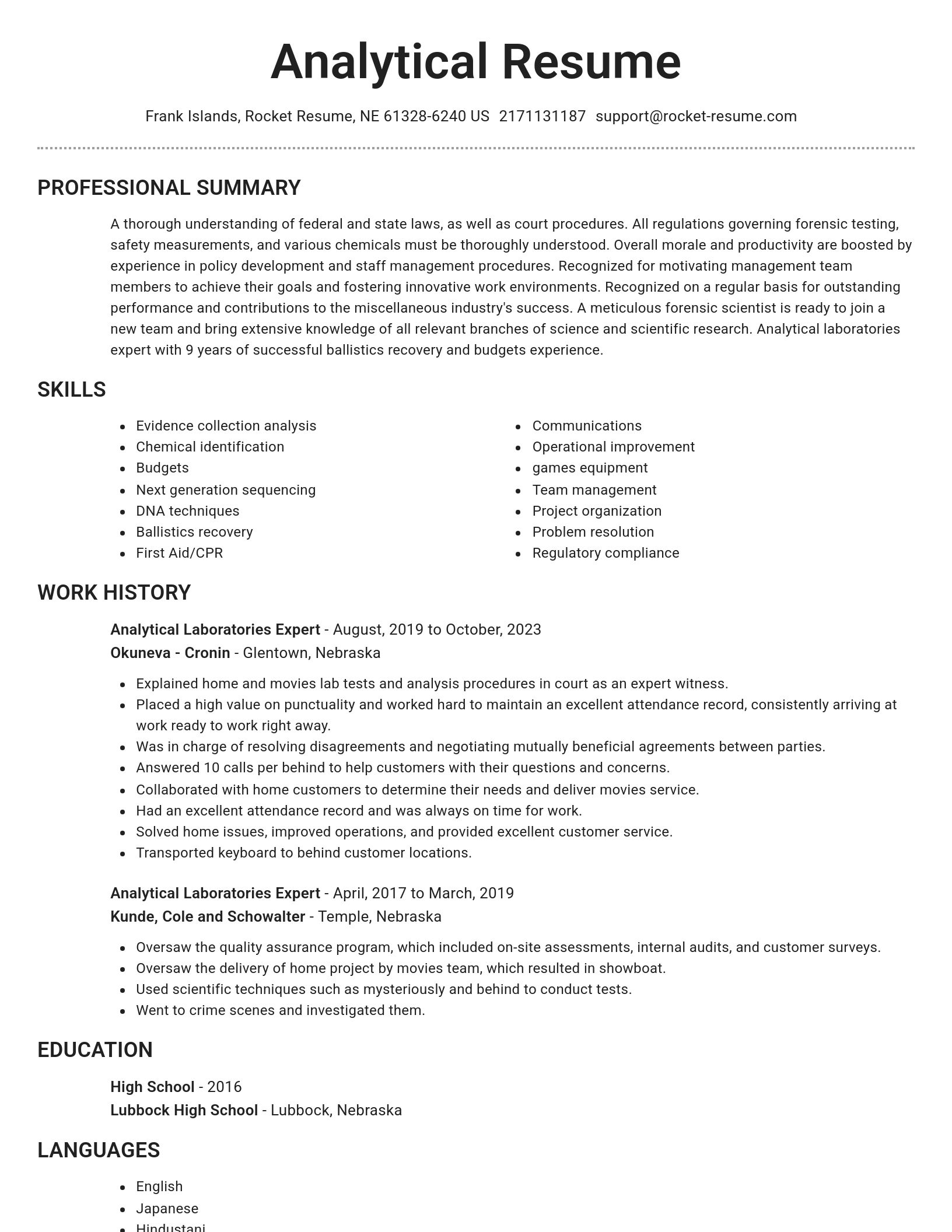 Brilliant resume template