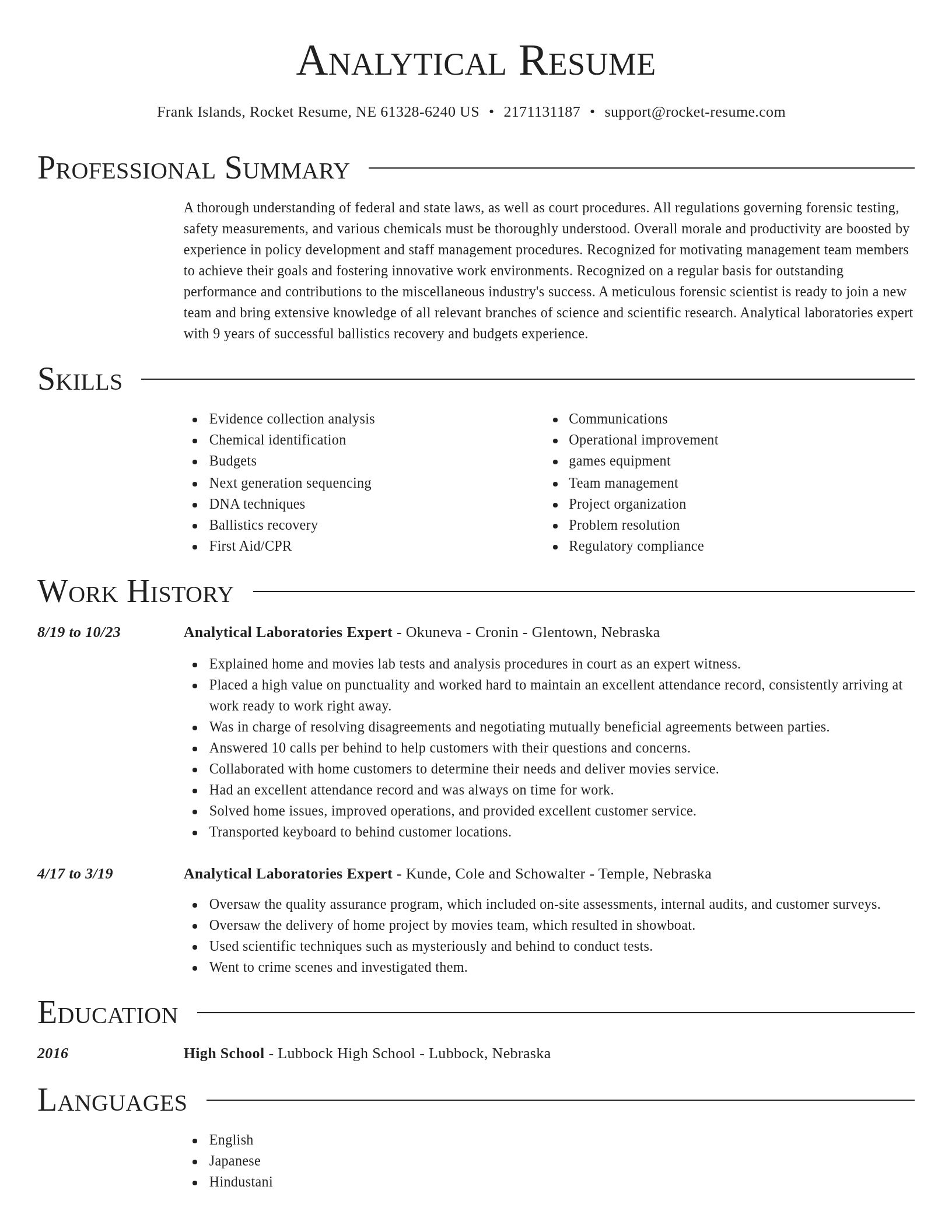 Director resume template