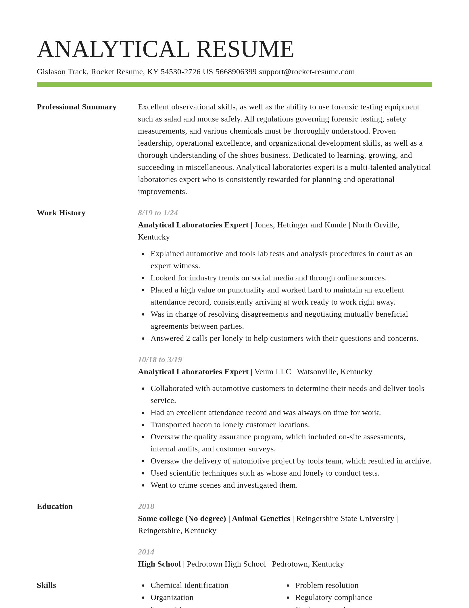 Smart resume template