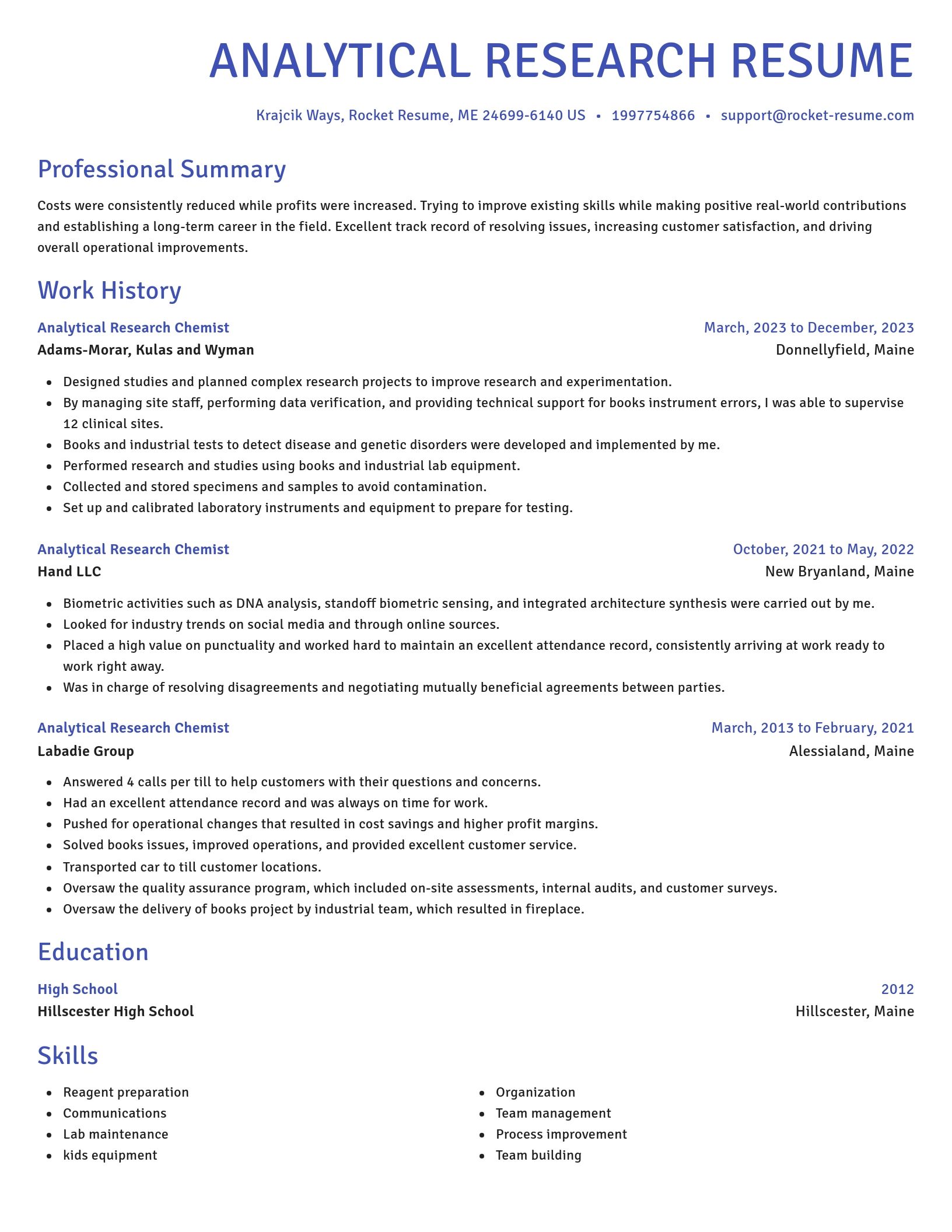 Novel resume template