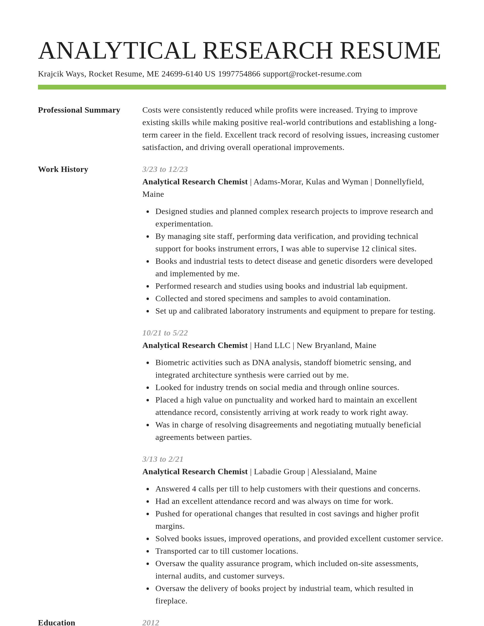Smart resume template
