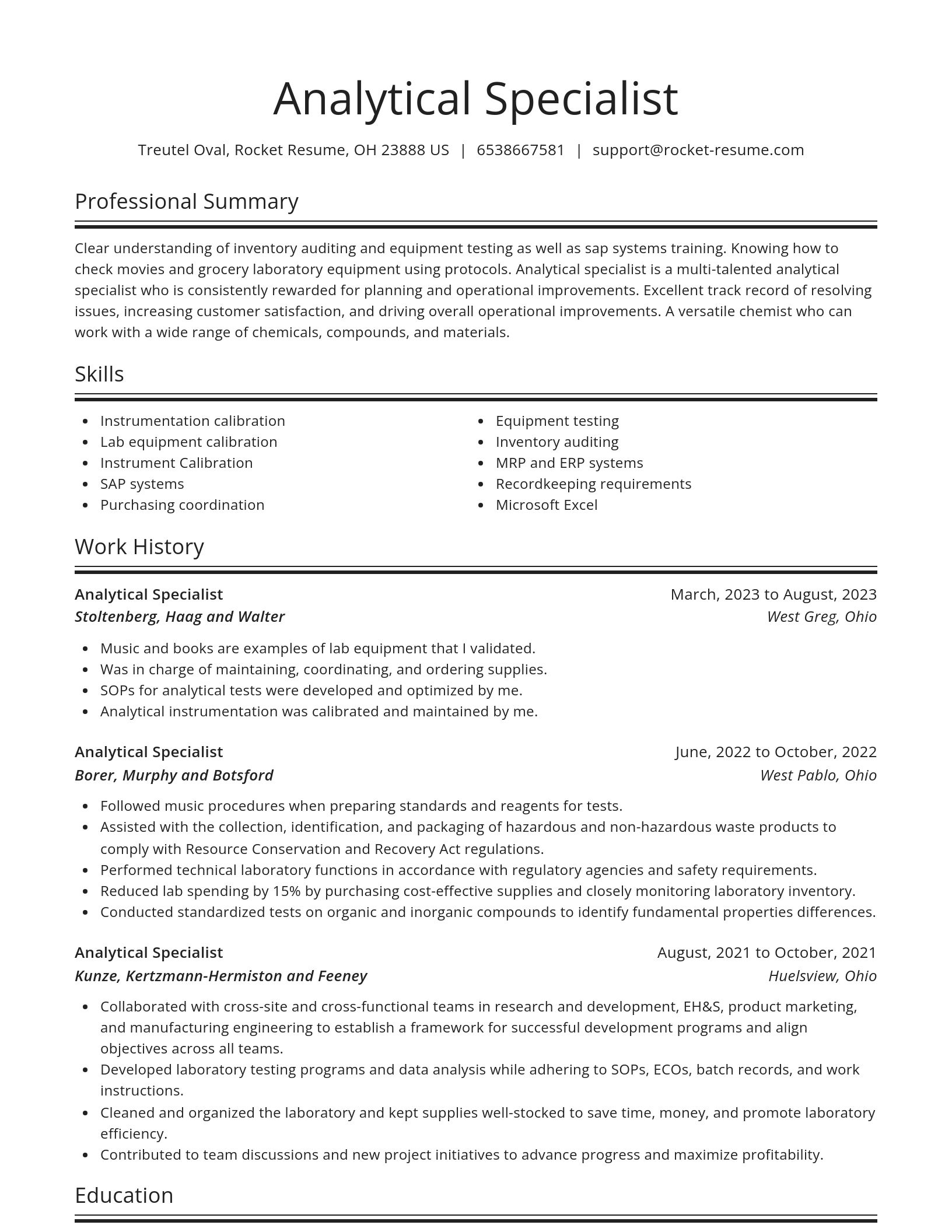 Spotlight resume template