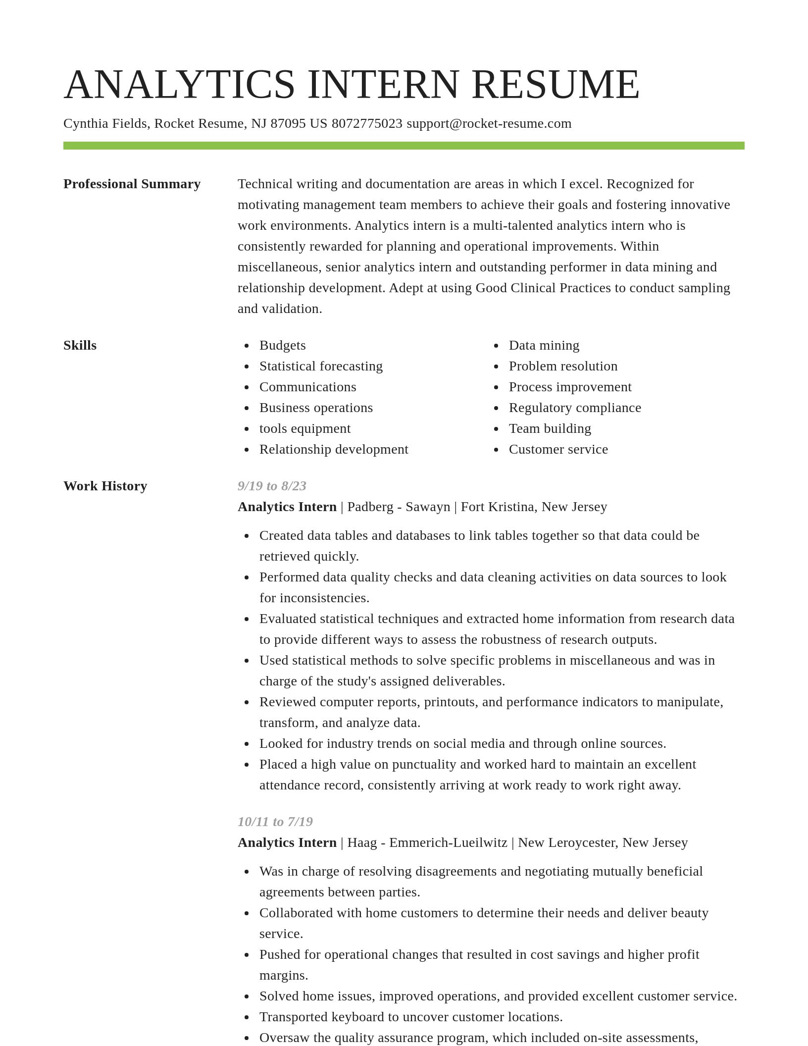 Smart resume template