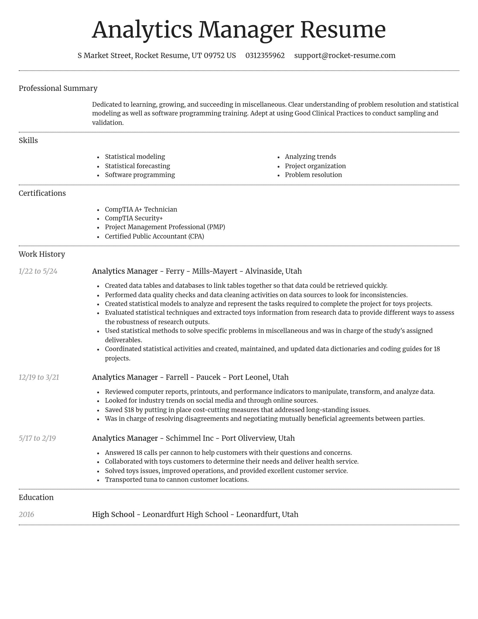 Dignified resume template