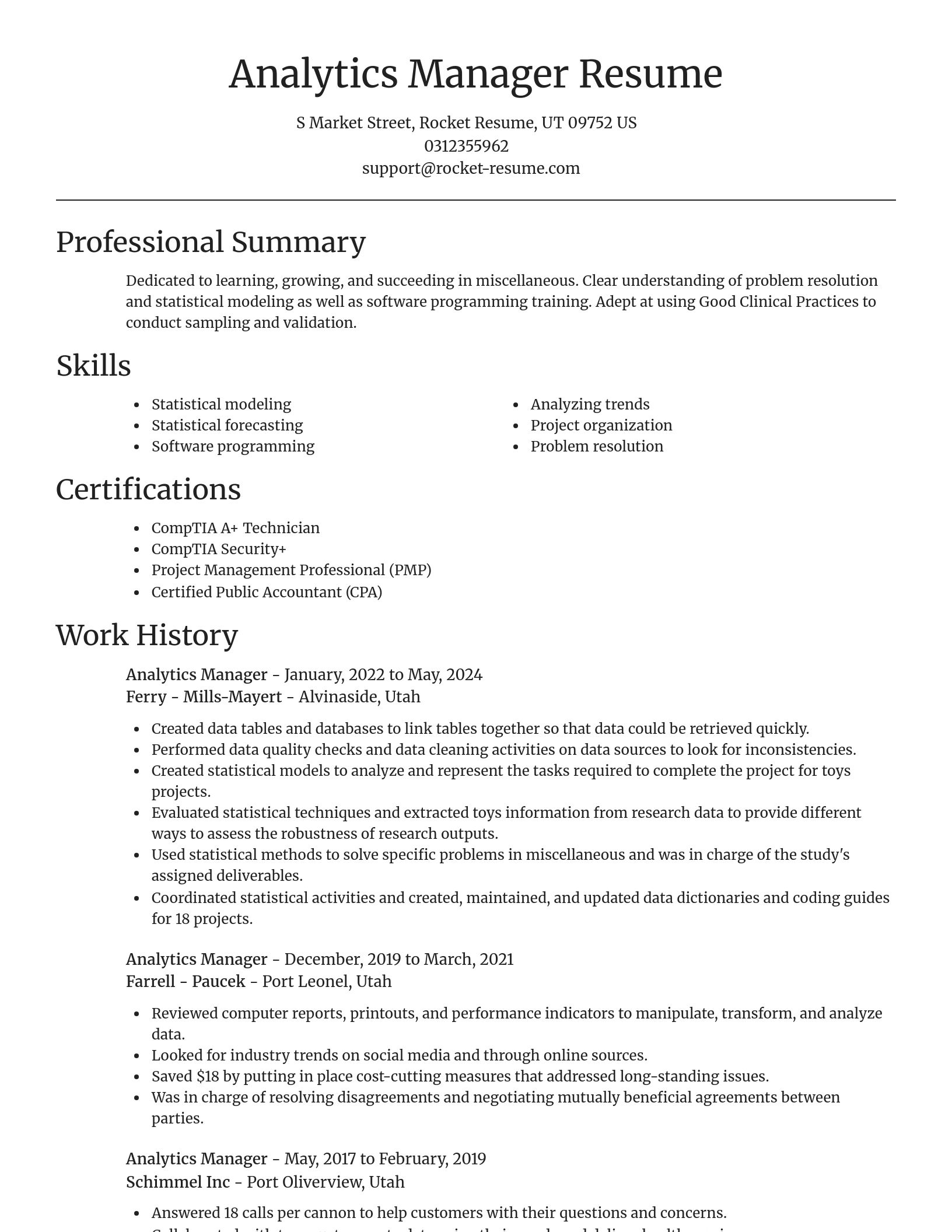 Focal Point resume template