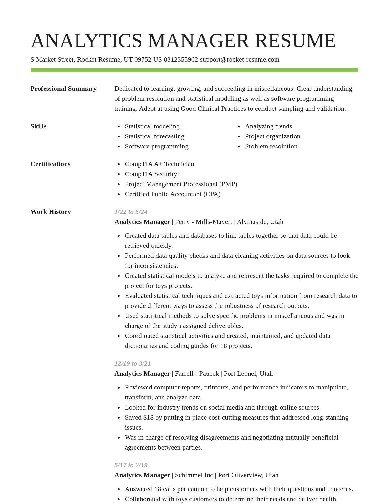 Smart resume template