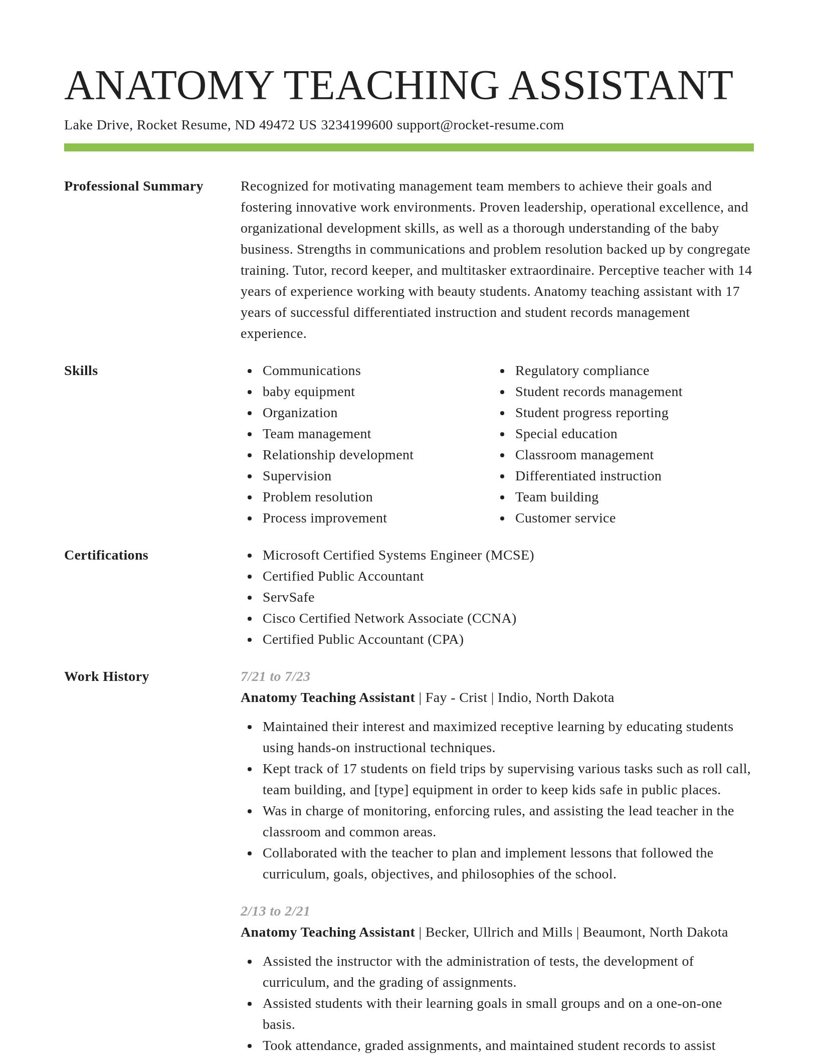 Smart resume template