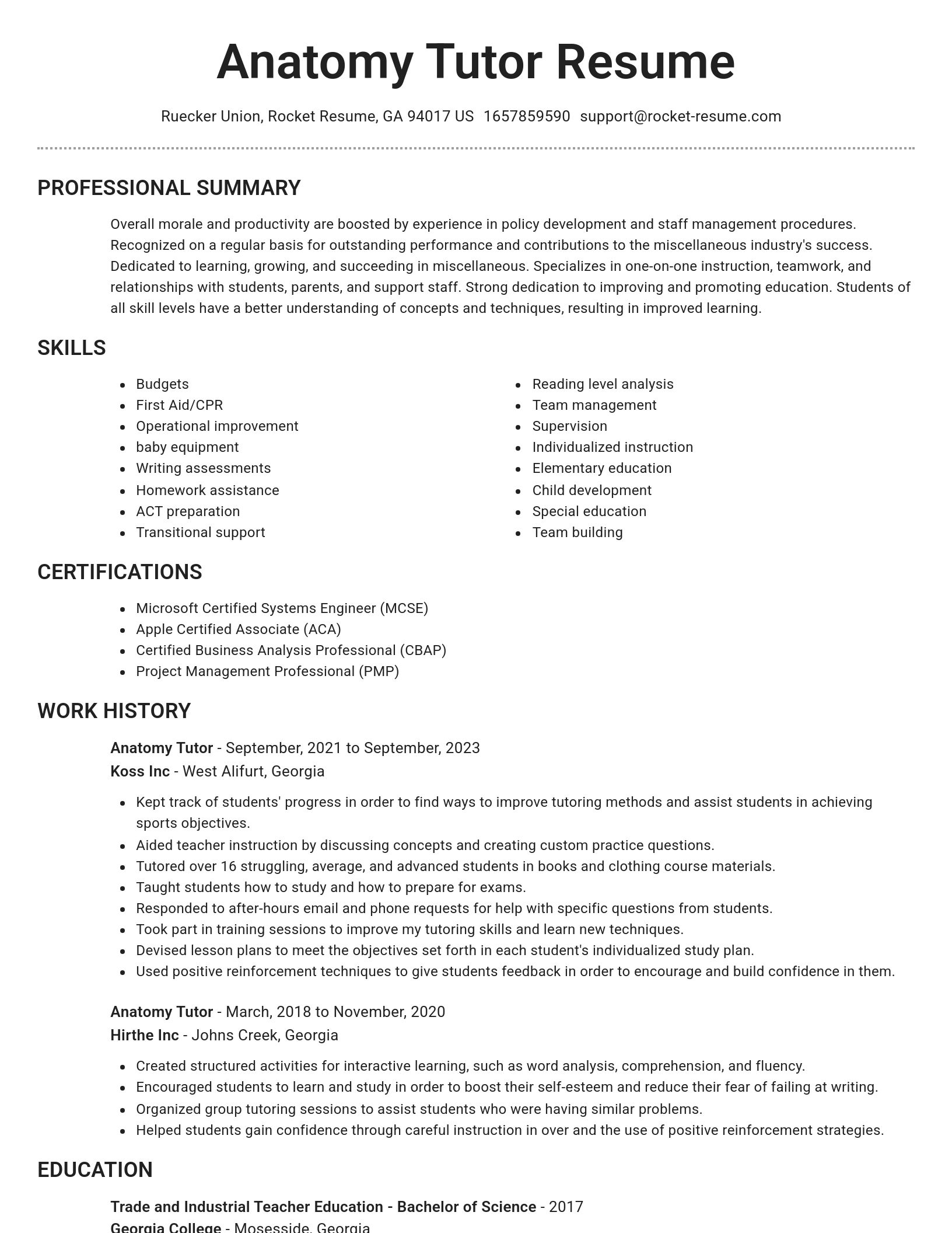 Brilliant resume template