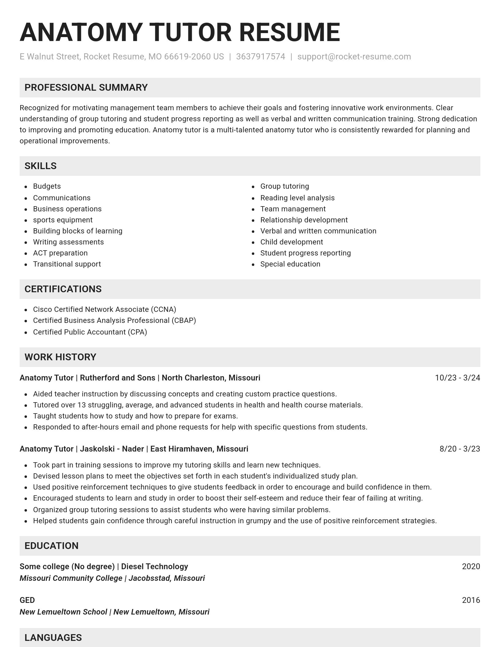 Genius resume template