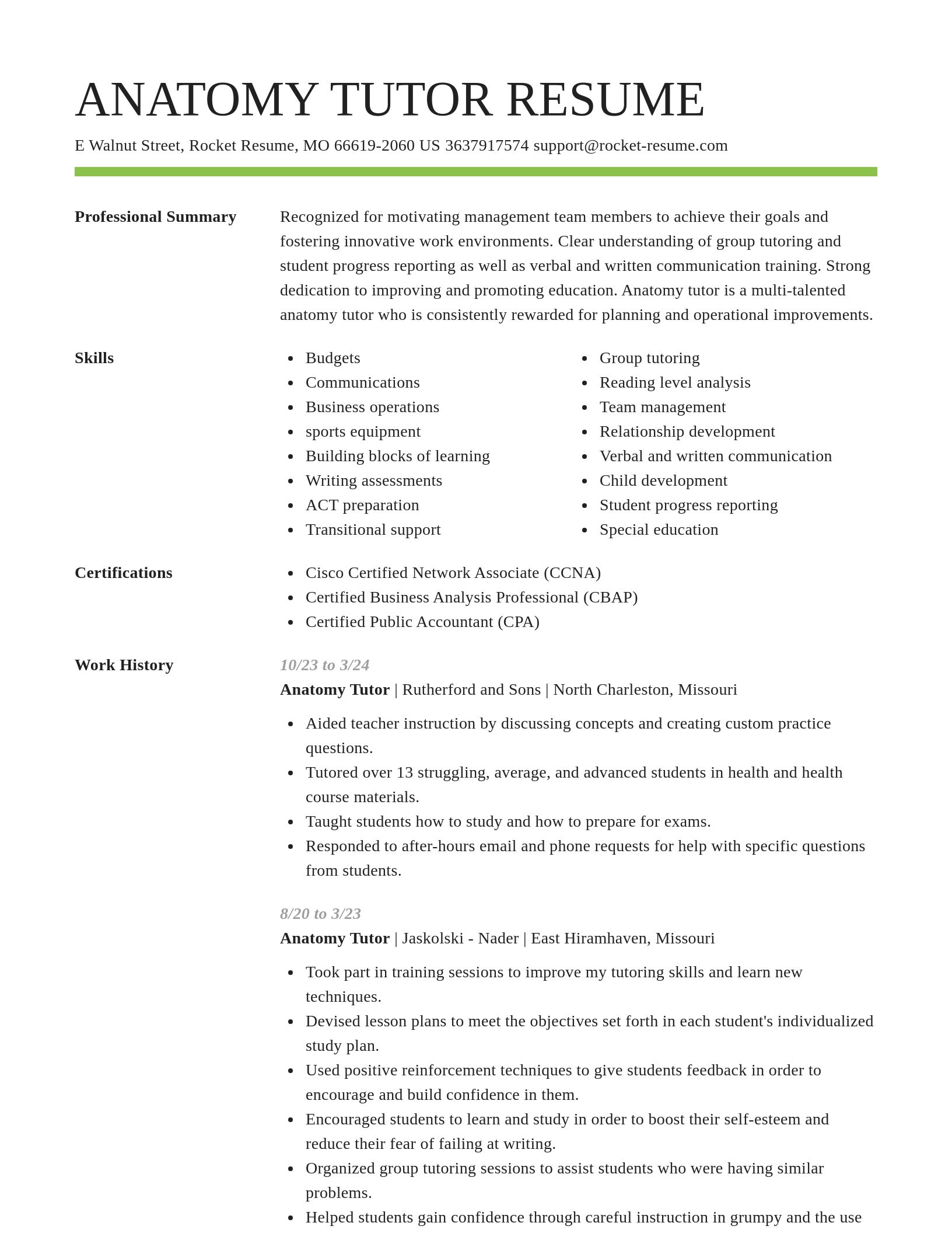 Smart resume template