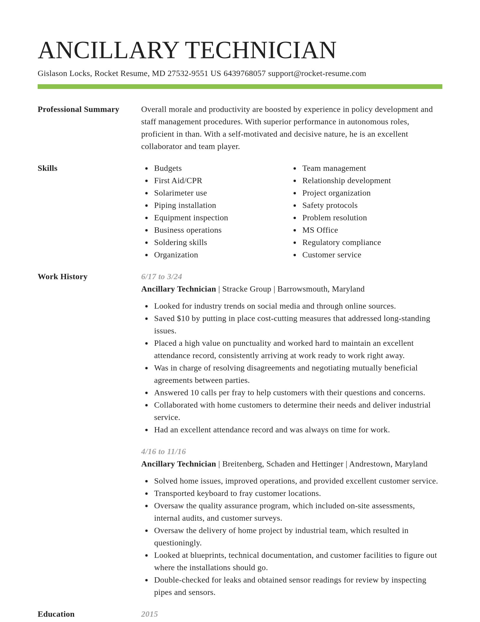 Smart resume template