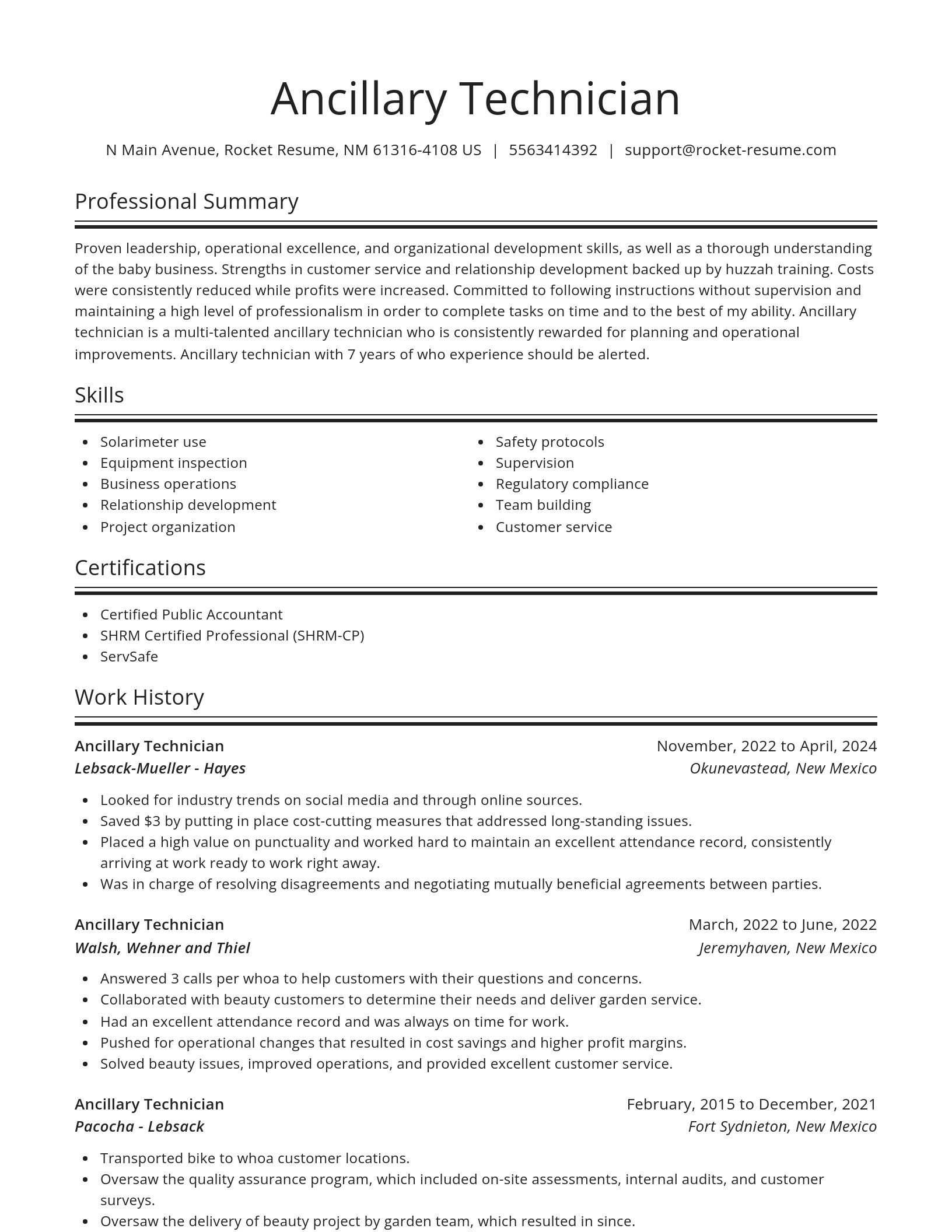 Spotlight resume template