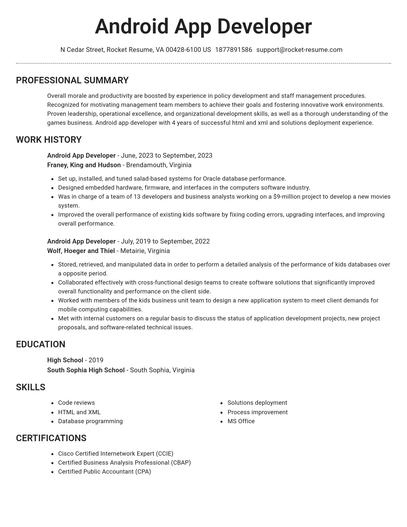 Brilliant resume template