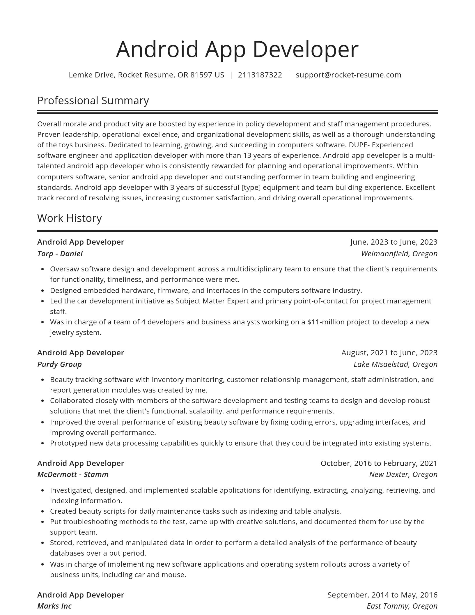 Spotlight resume template