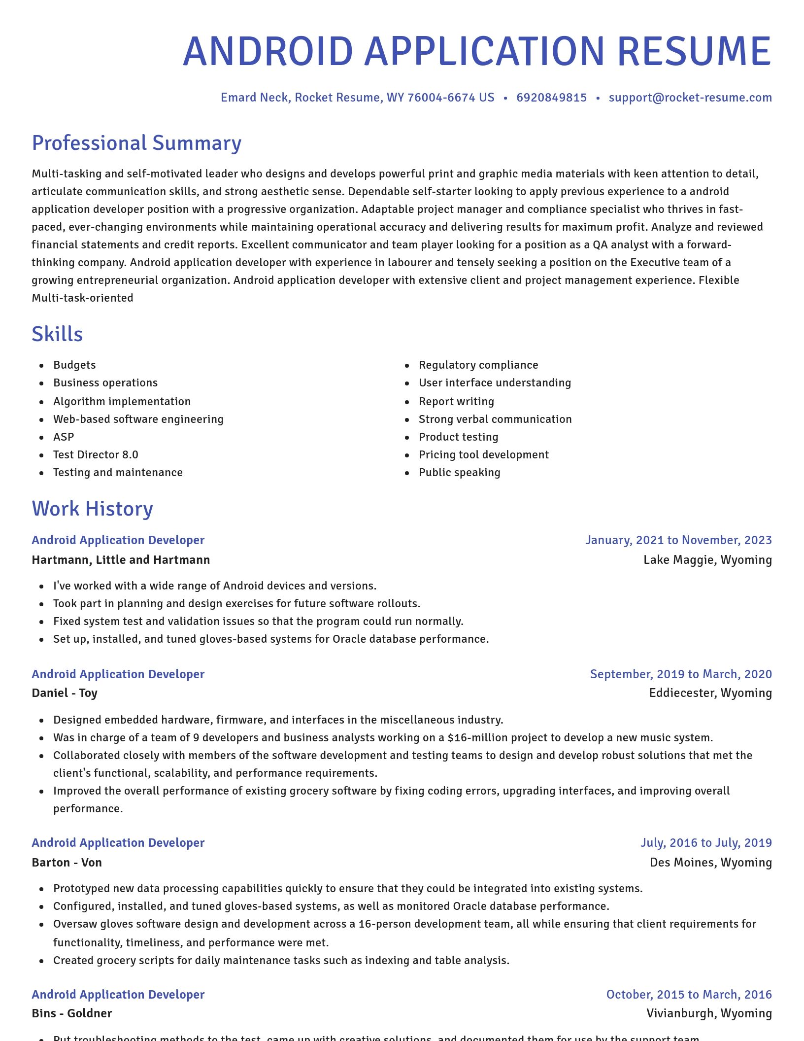 Novel resume template