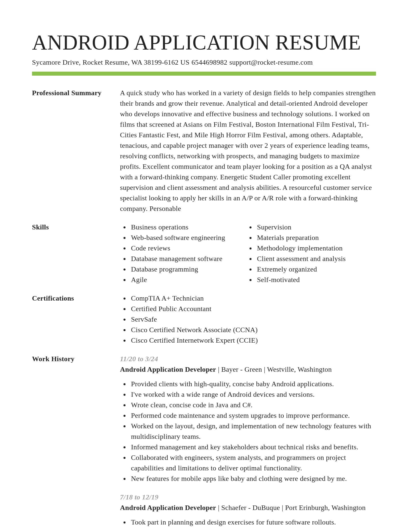 Smart resume template