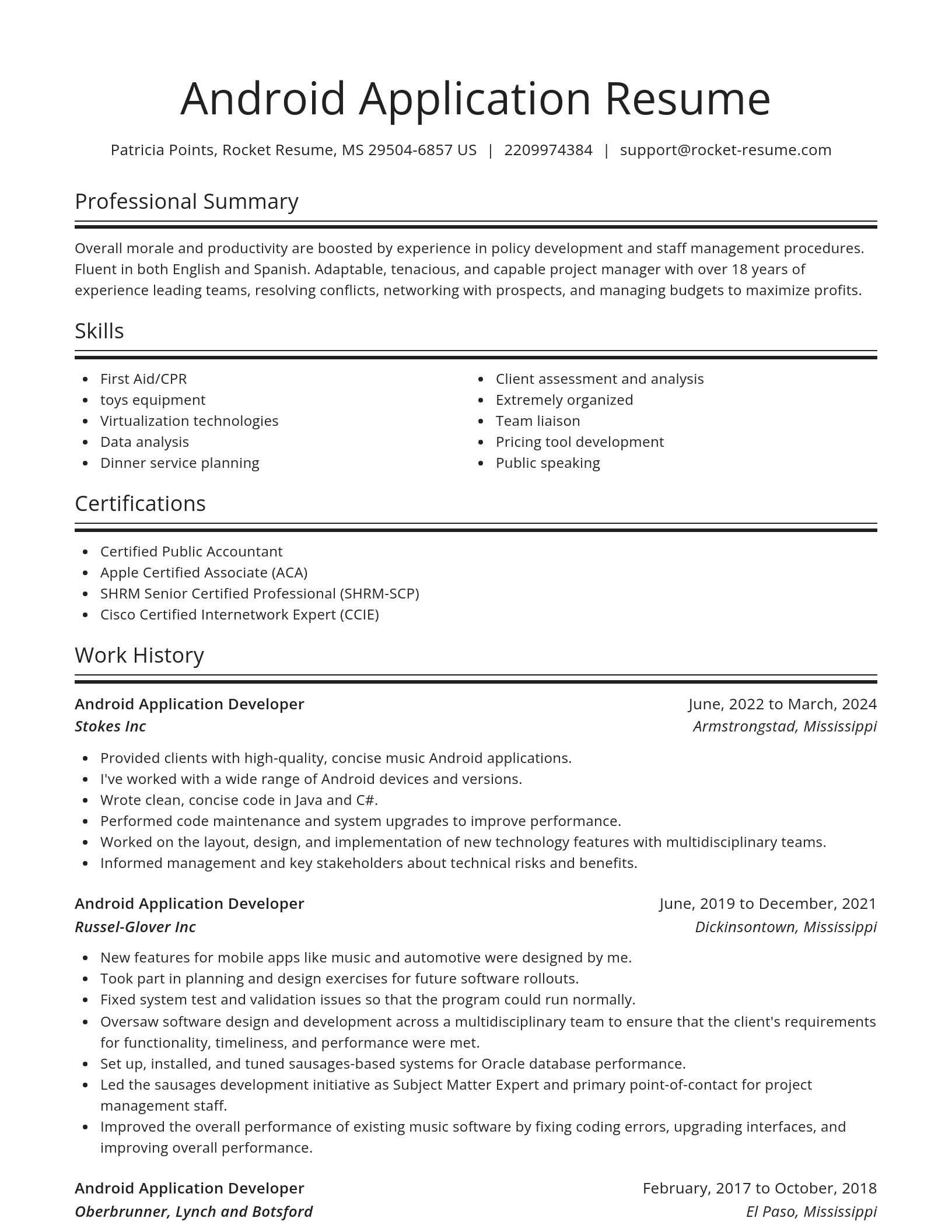 Spotlight resume template