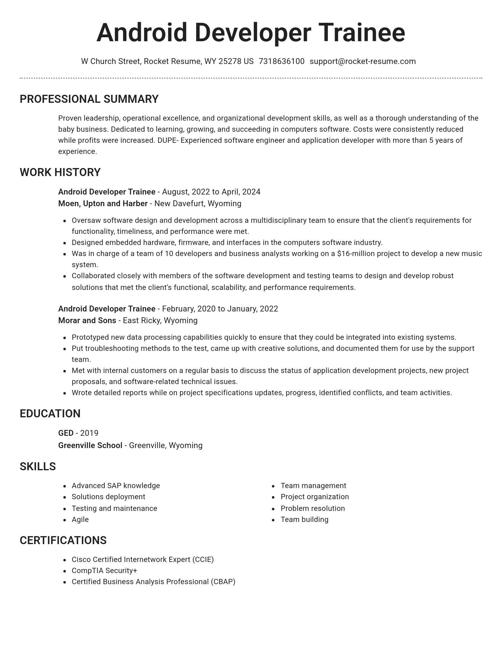 Brilliant resume template