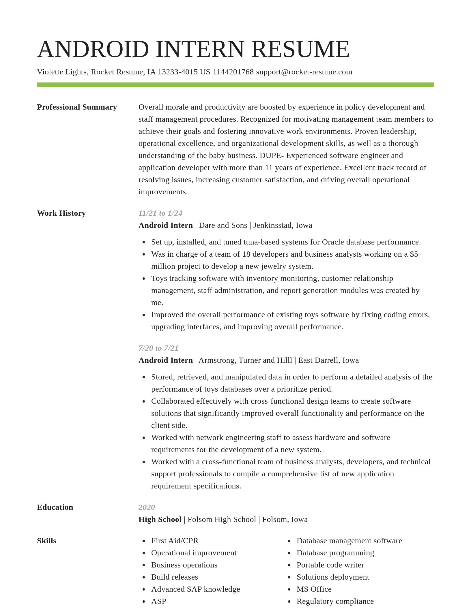 Smart resume template