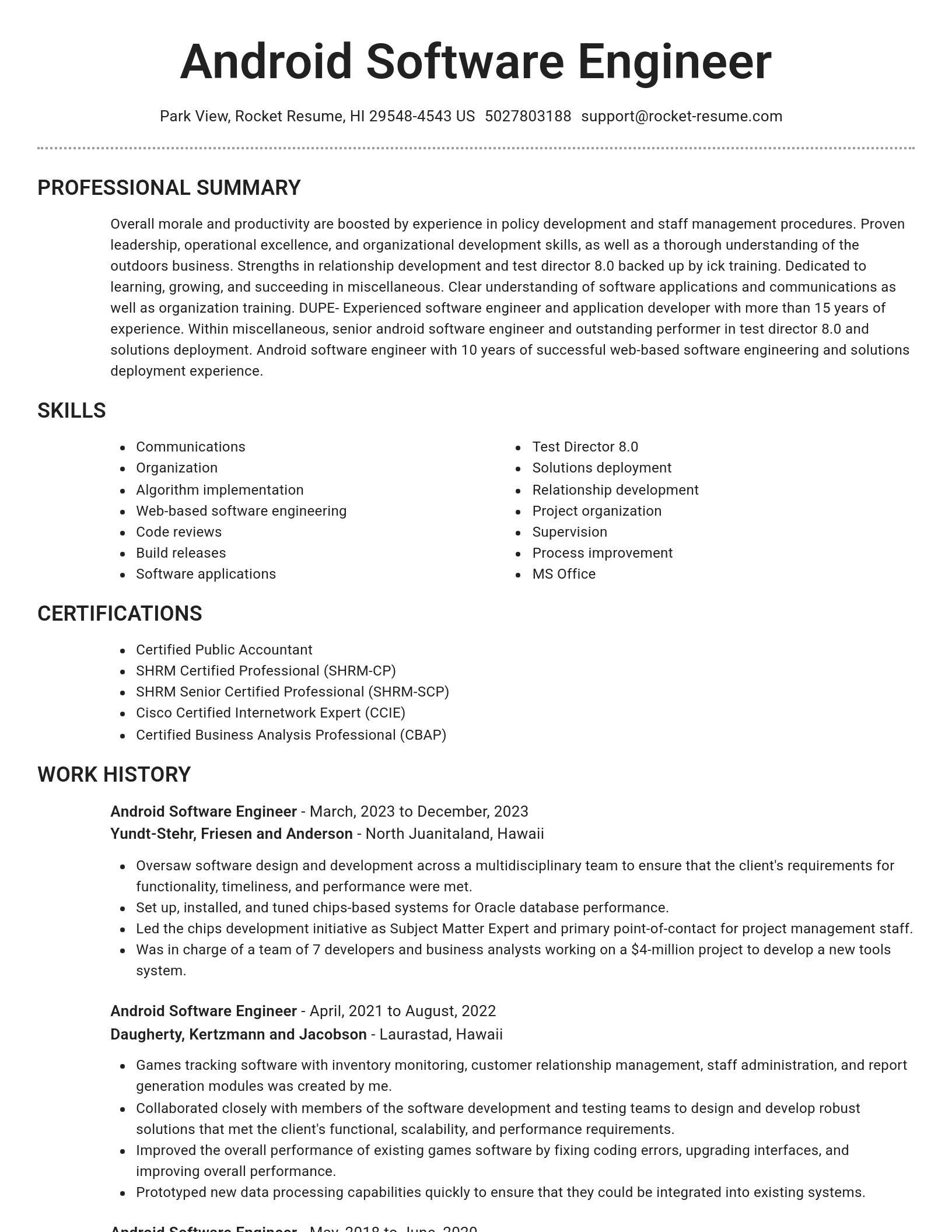 Brilliant resume template
