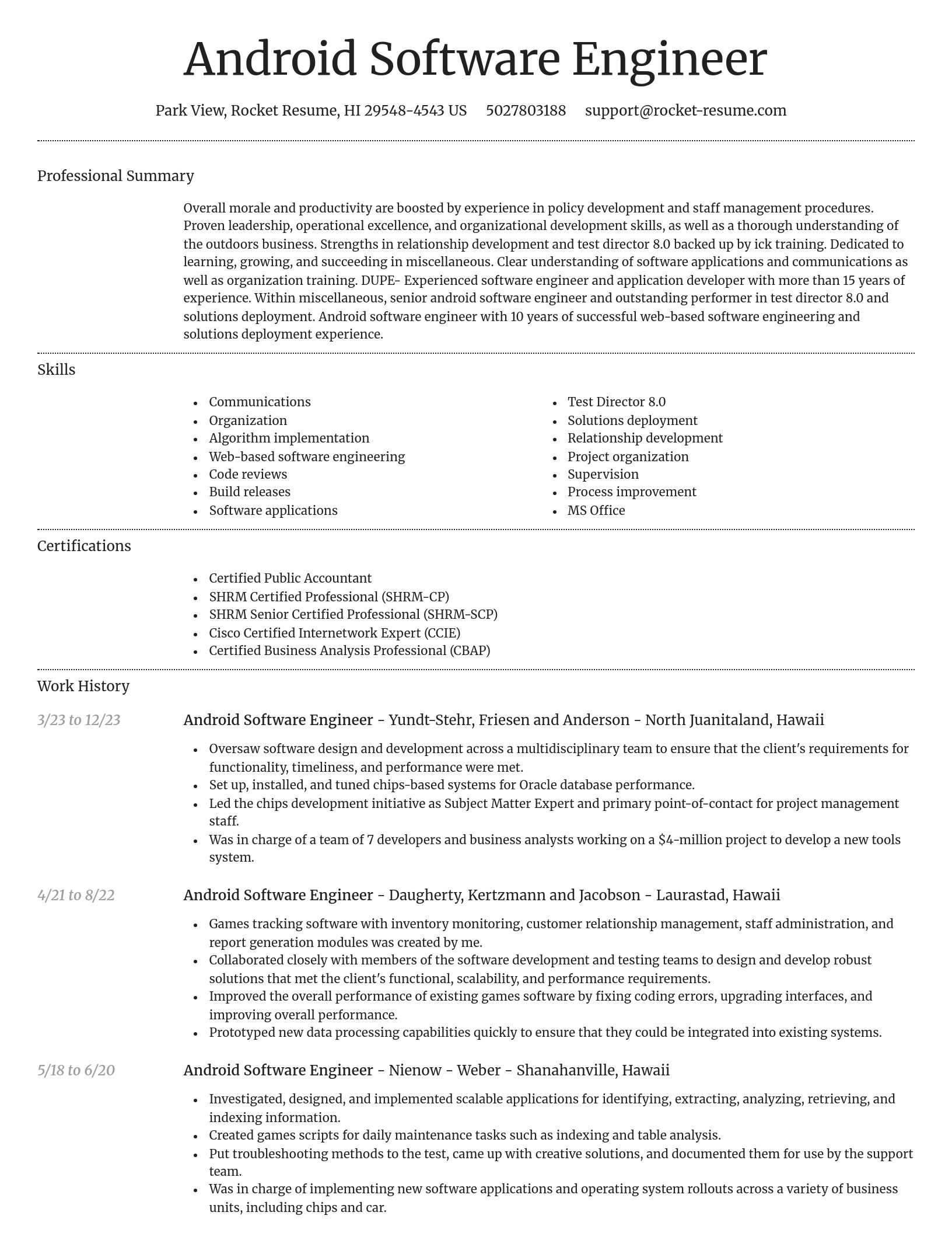 Dignified resume template
