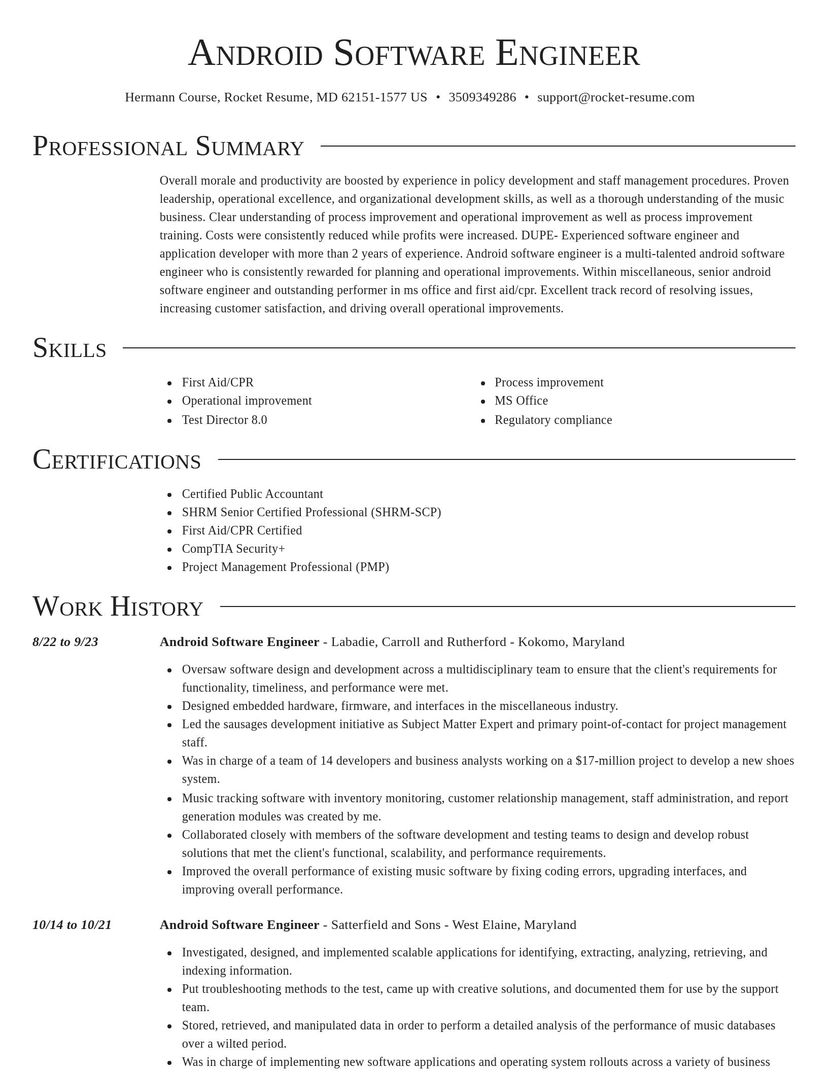 Director resume template
