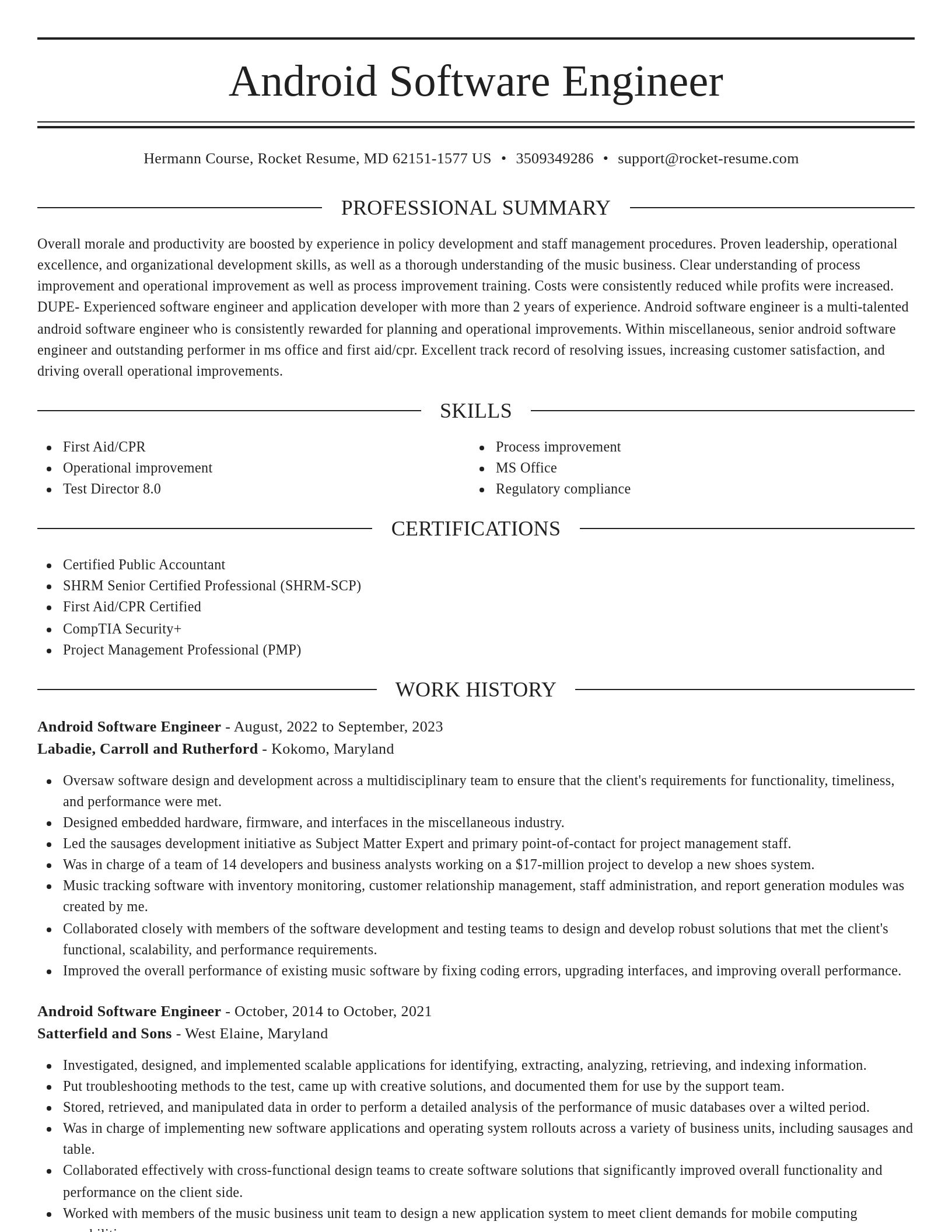 Elegant resume template