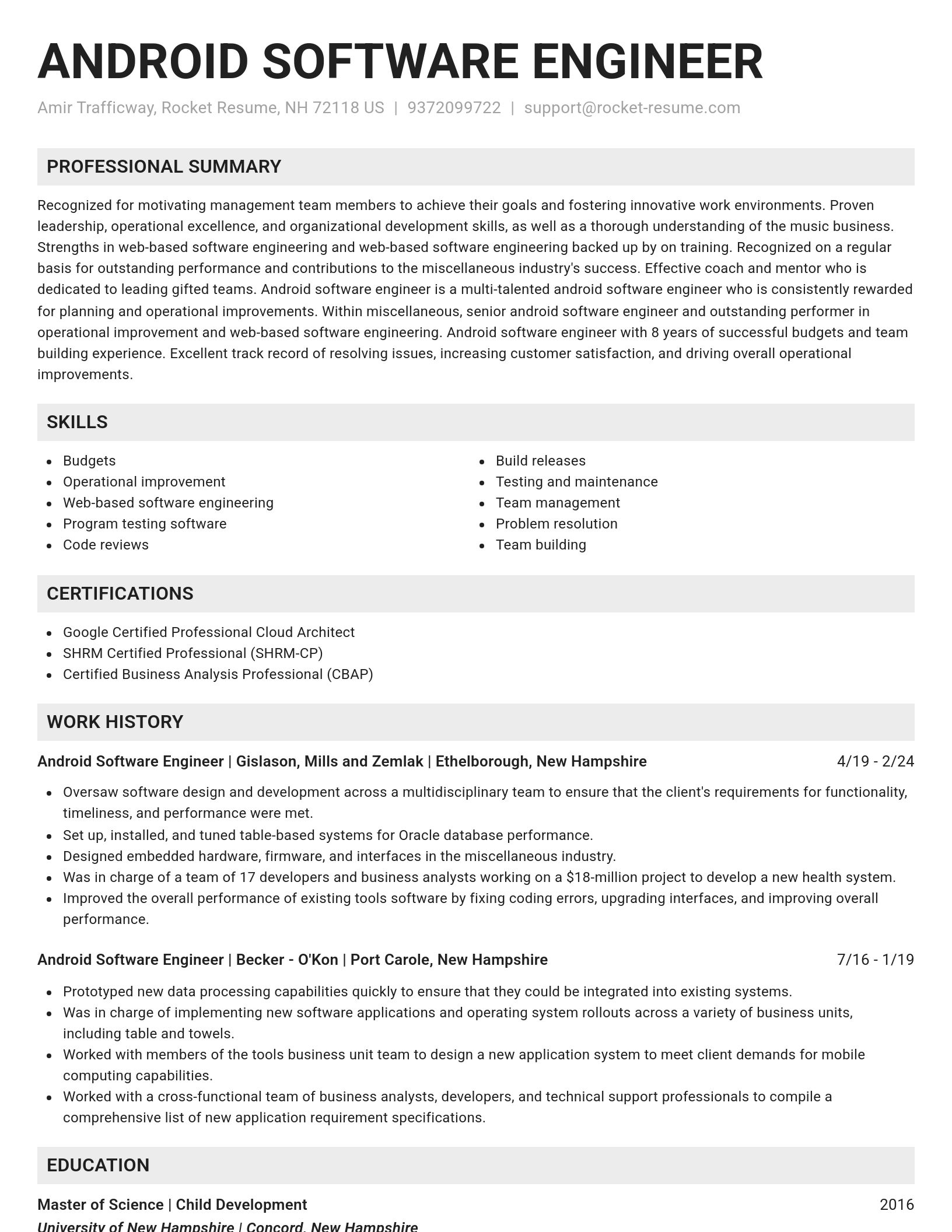 Genius resume template