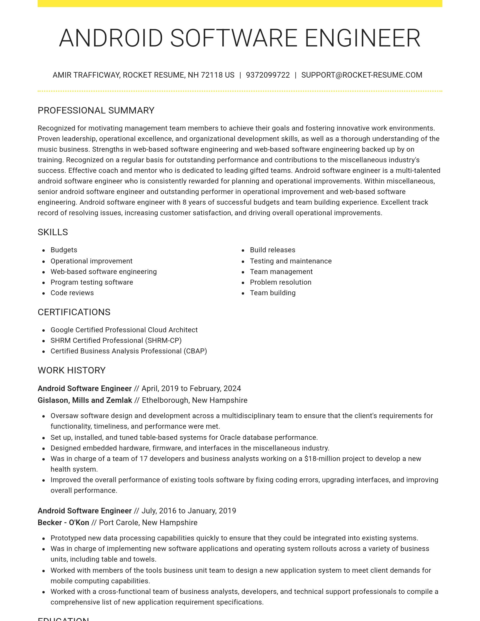 Grand resume template