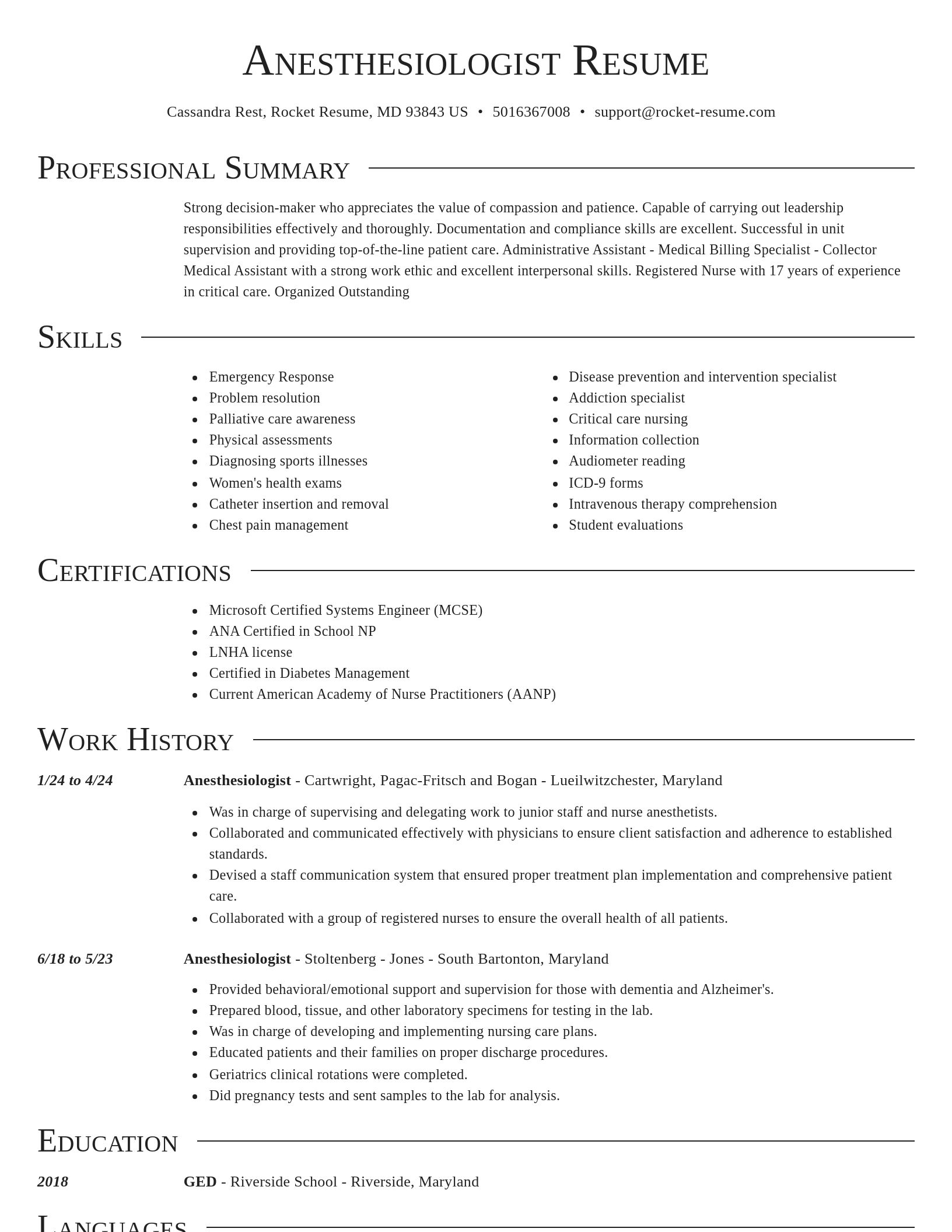 Director resume template