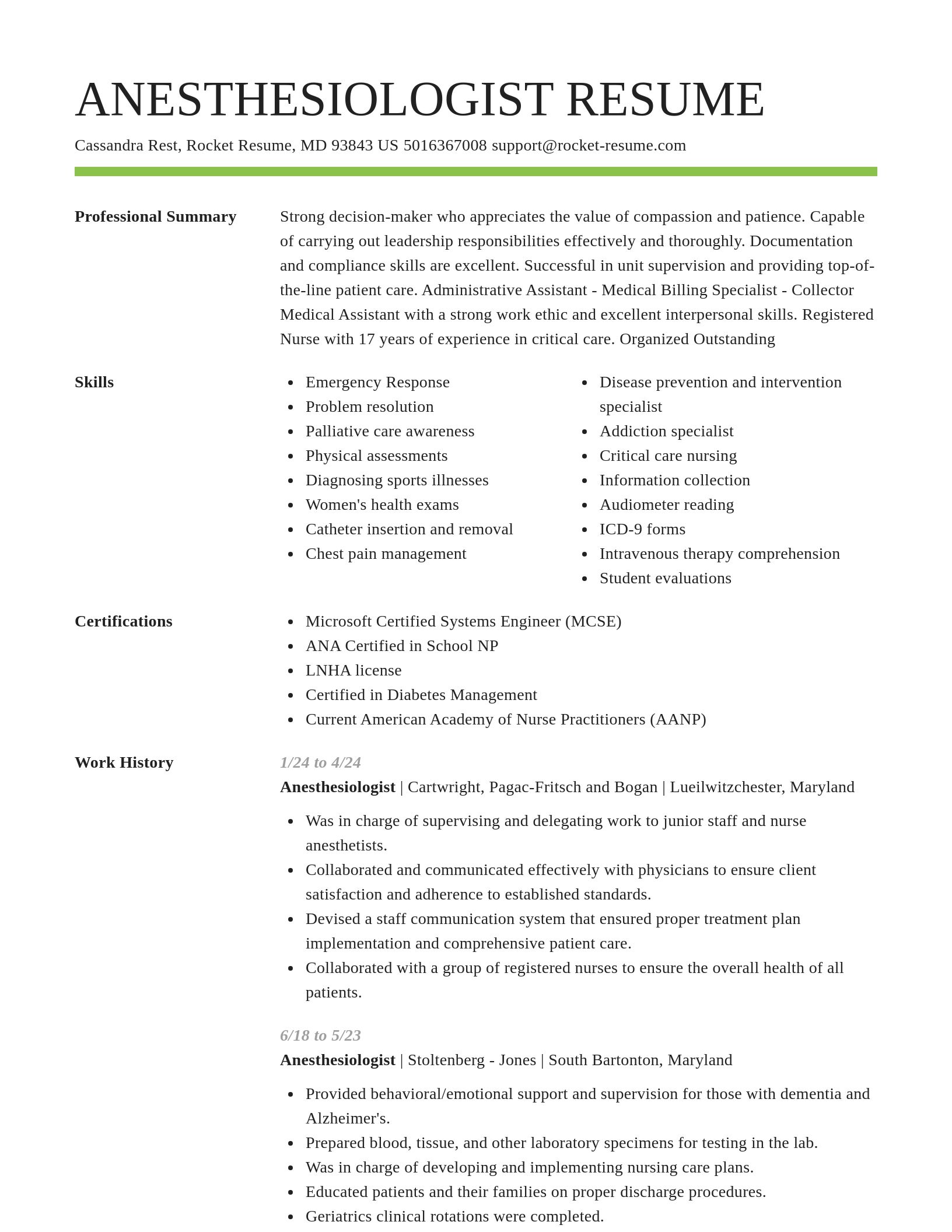 Smart resume template