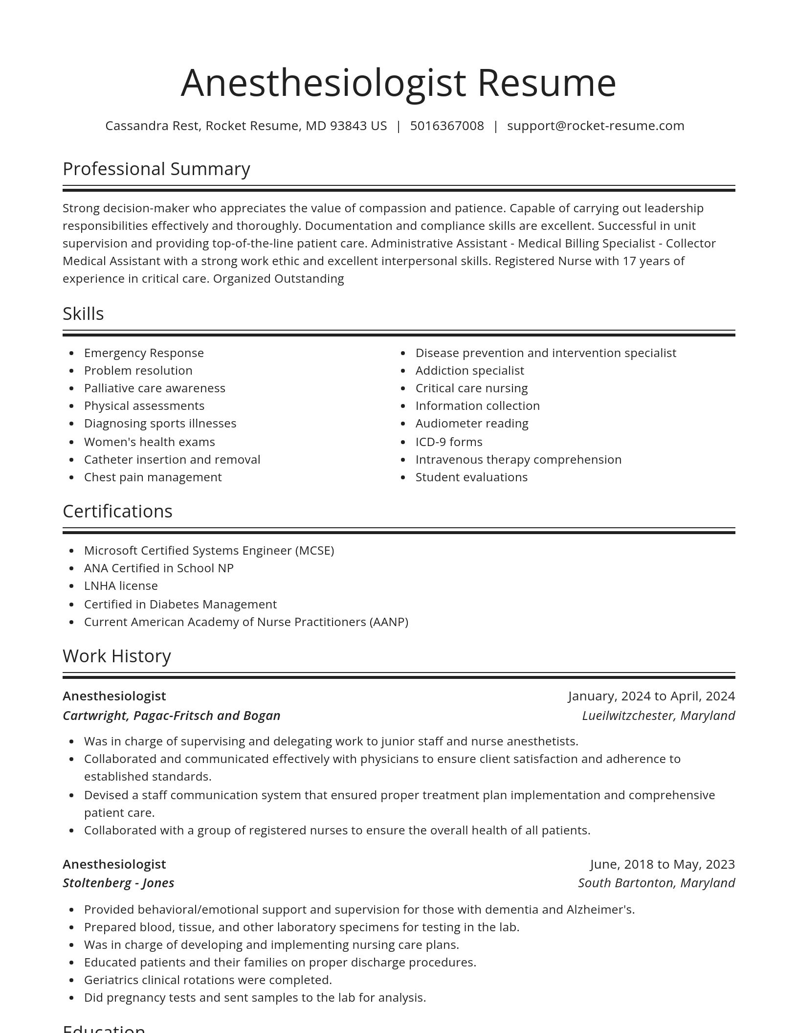Spotlight resume template