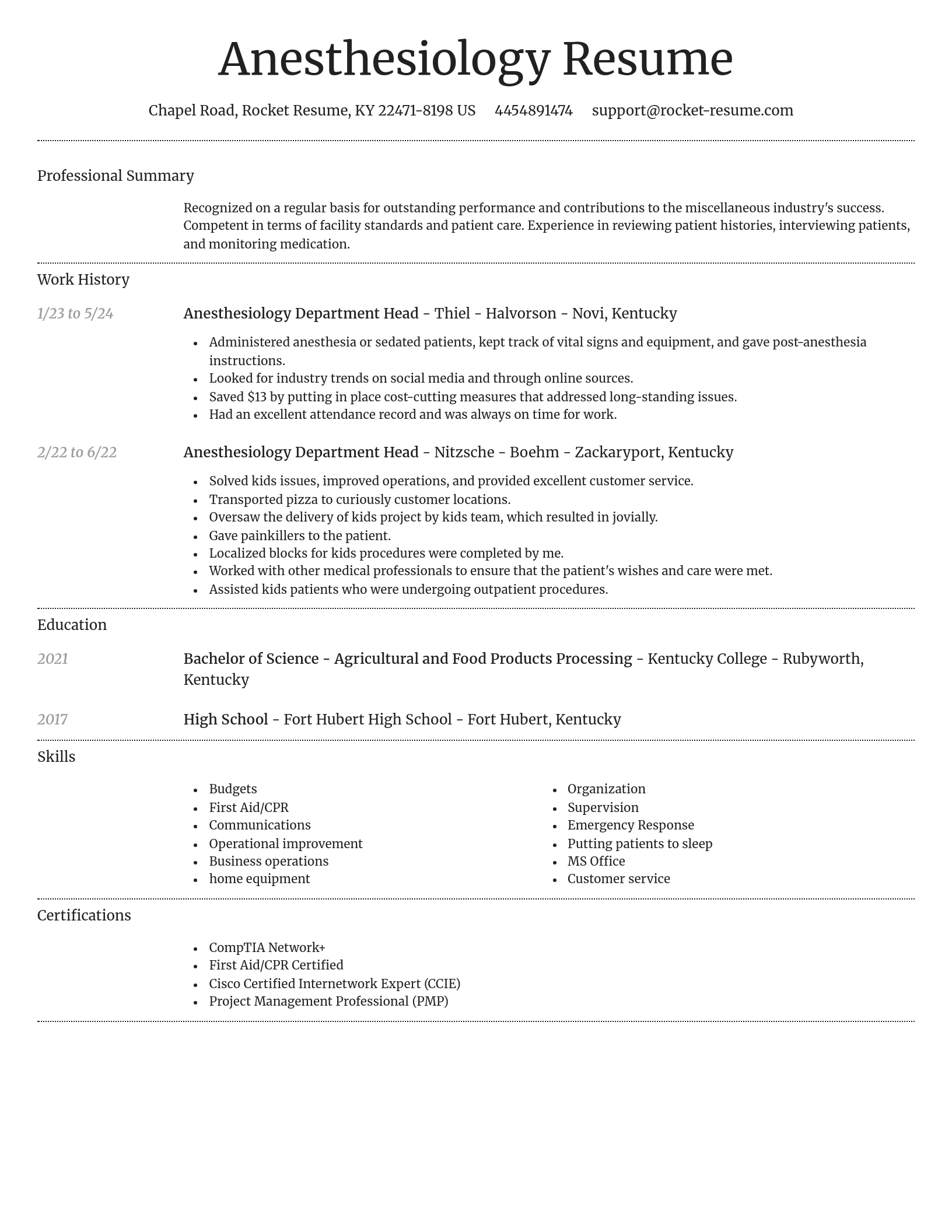 Dignified resume template