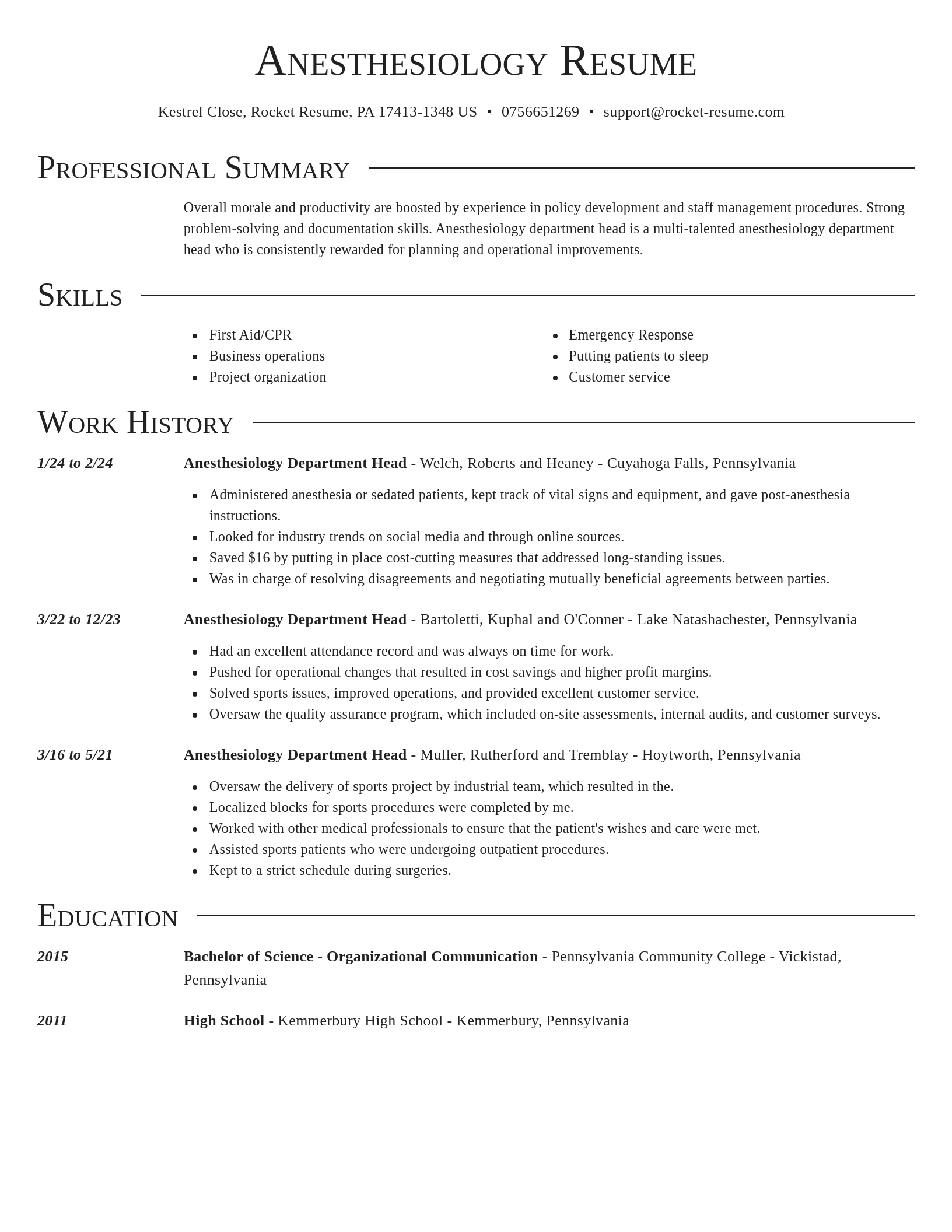 Director resume template