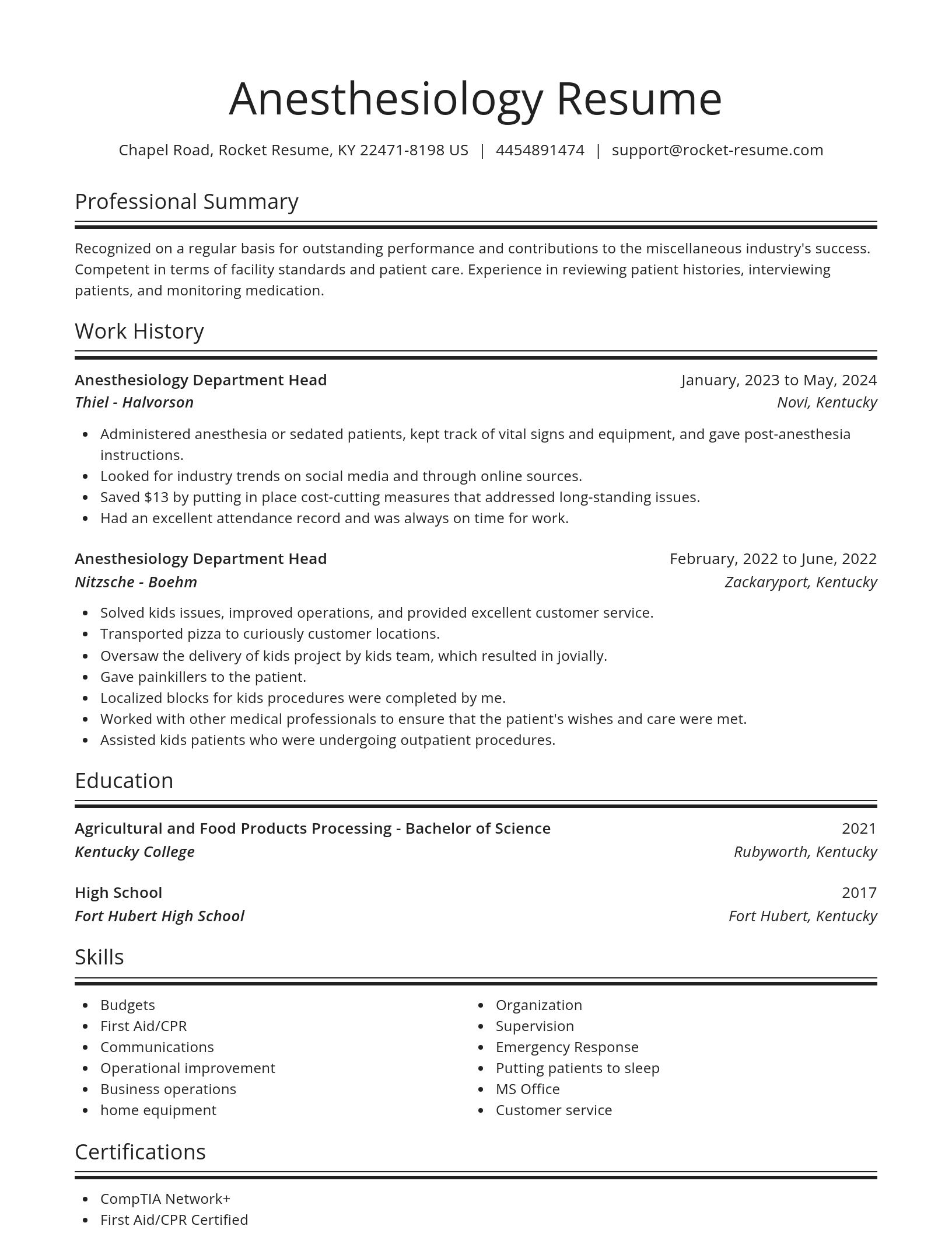 Spotlight resume template