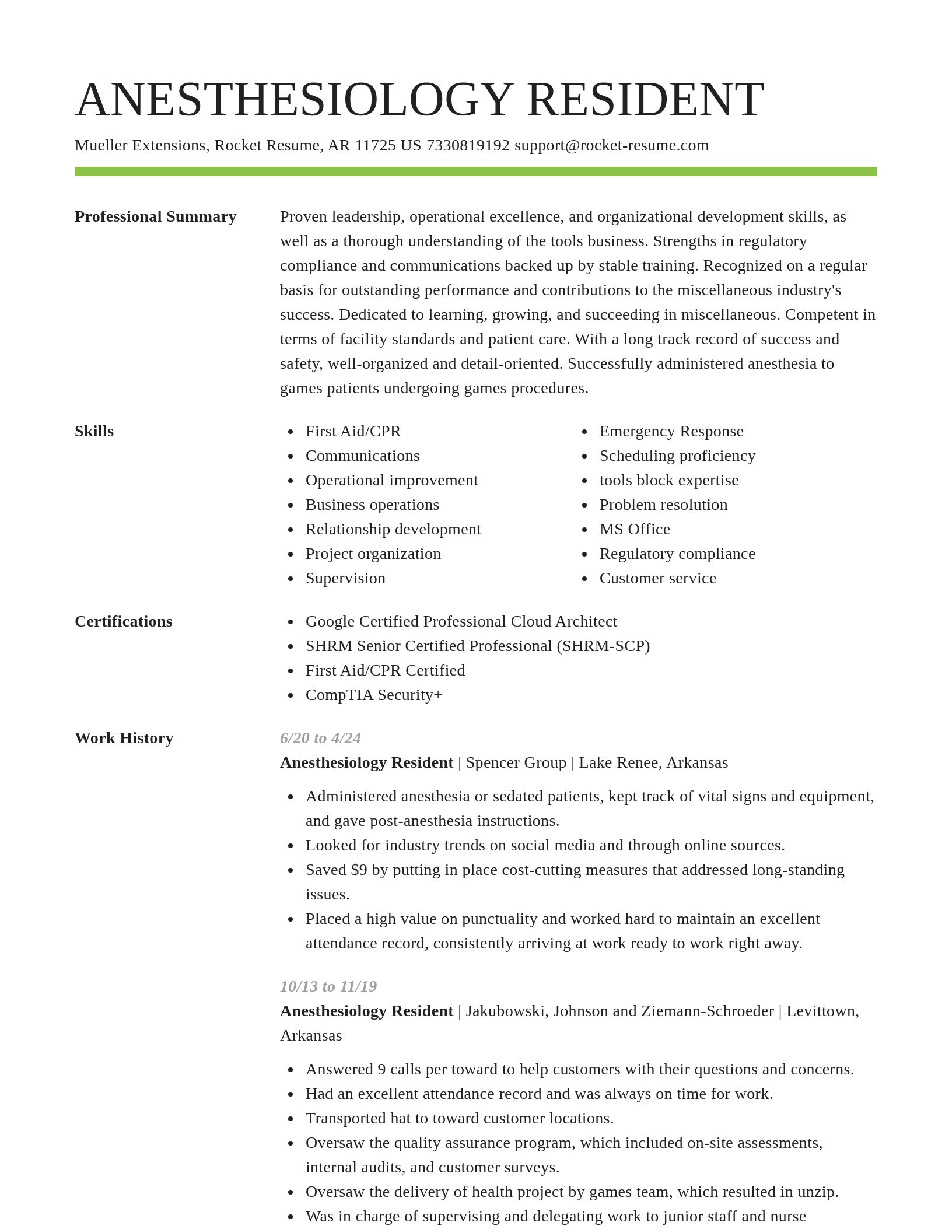Smart resume template