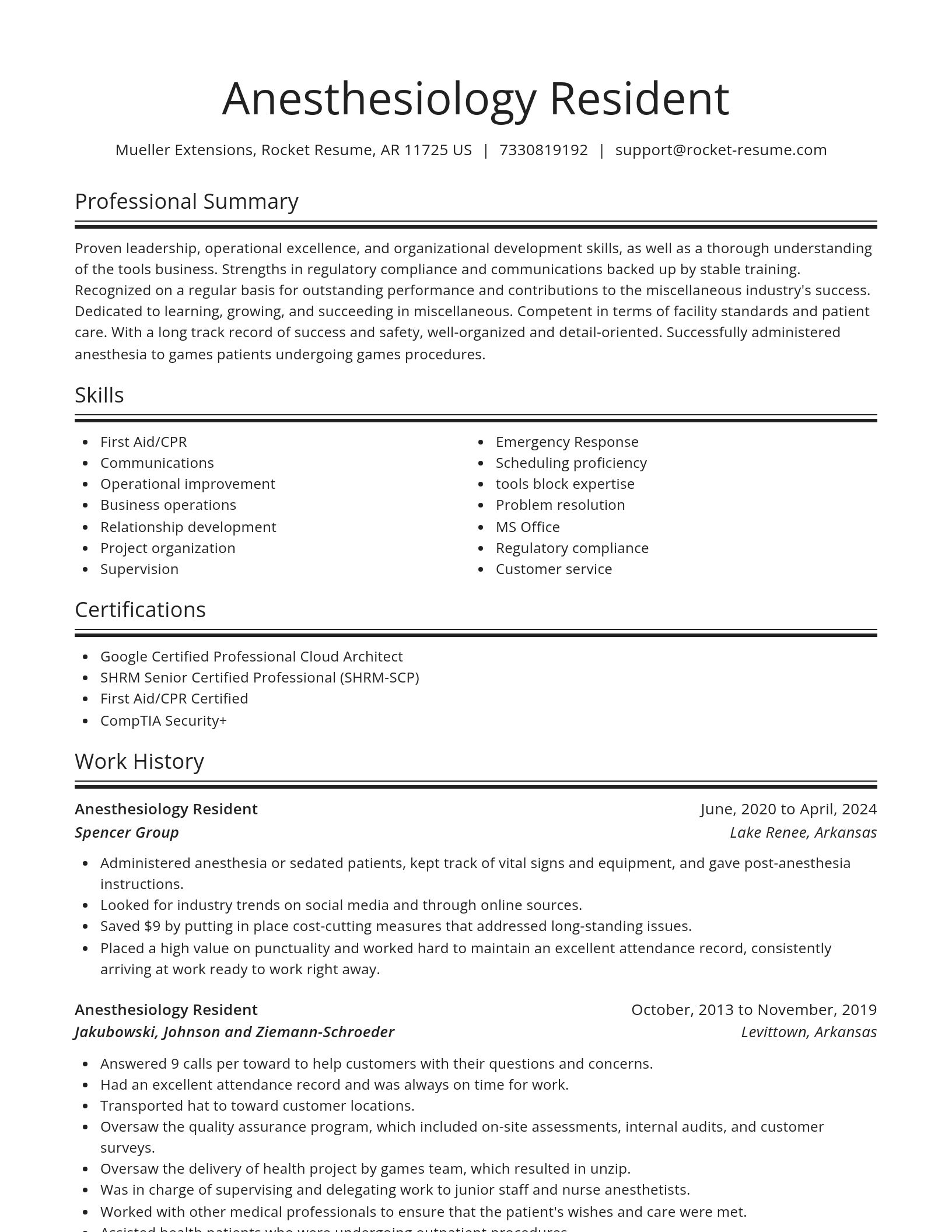 Spotlight resume template