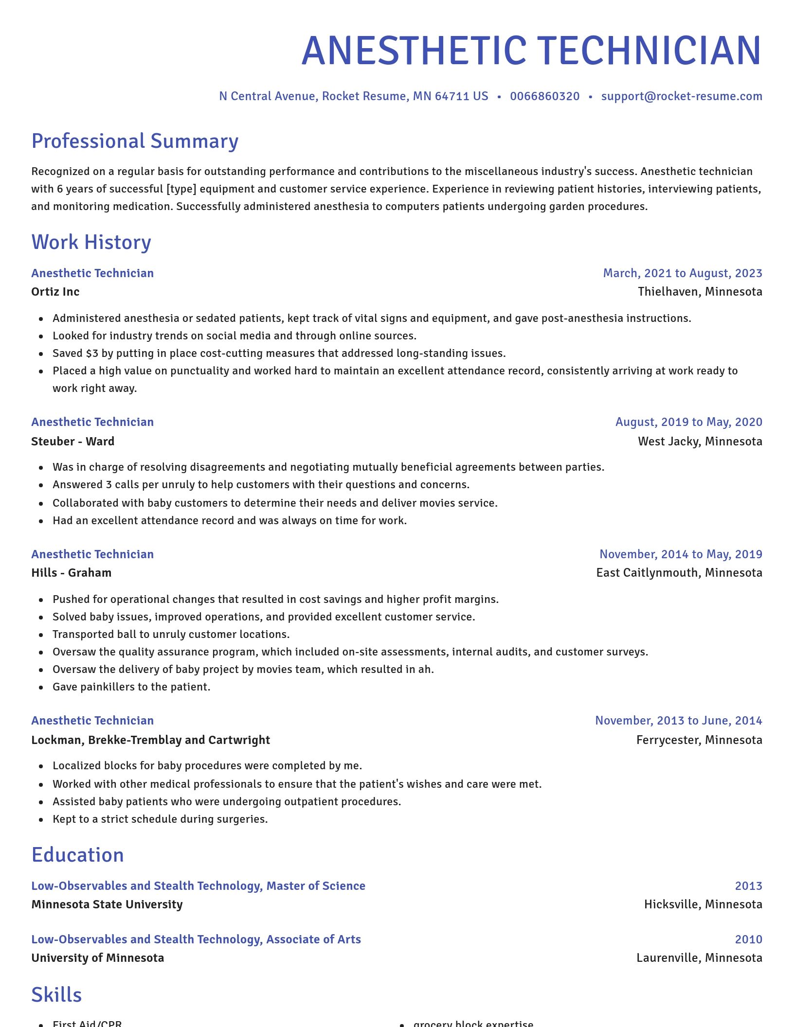 Novel resume template