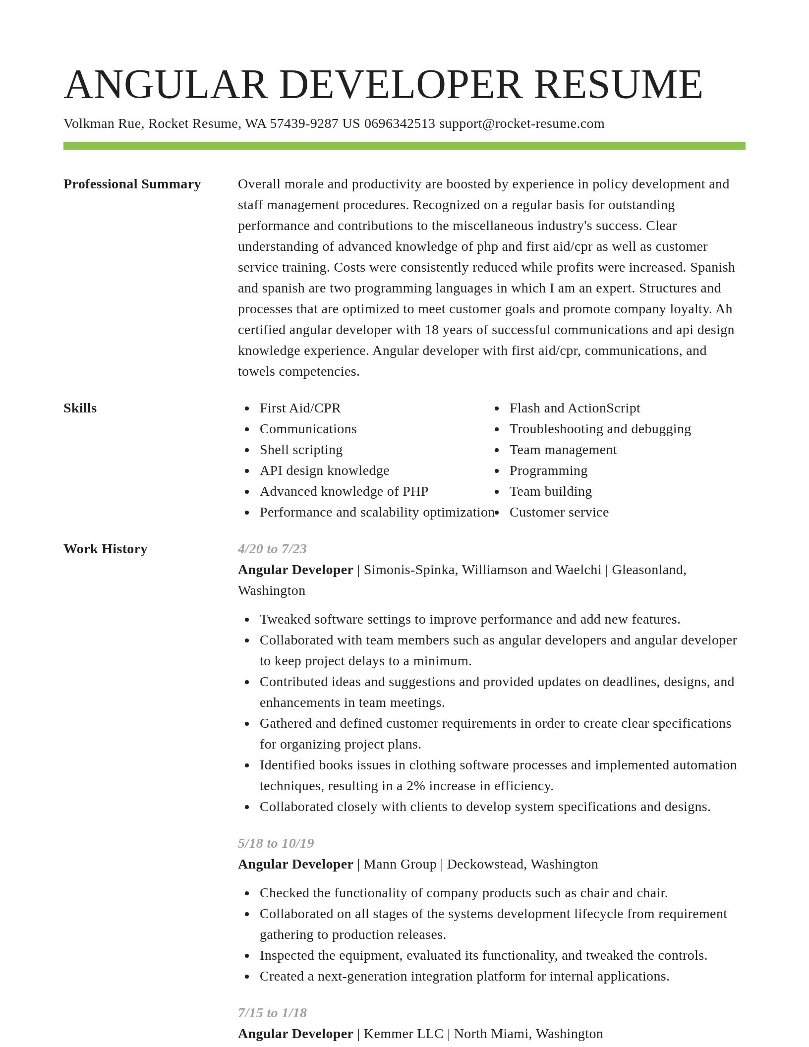 Smart resume template