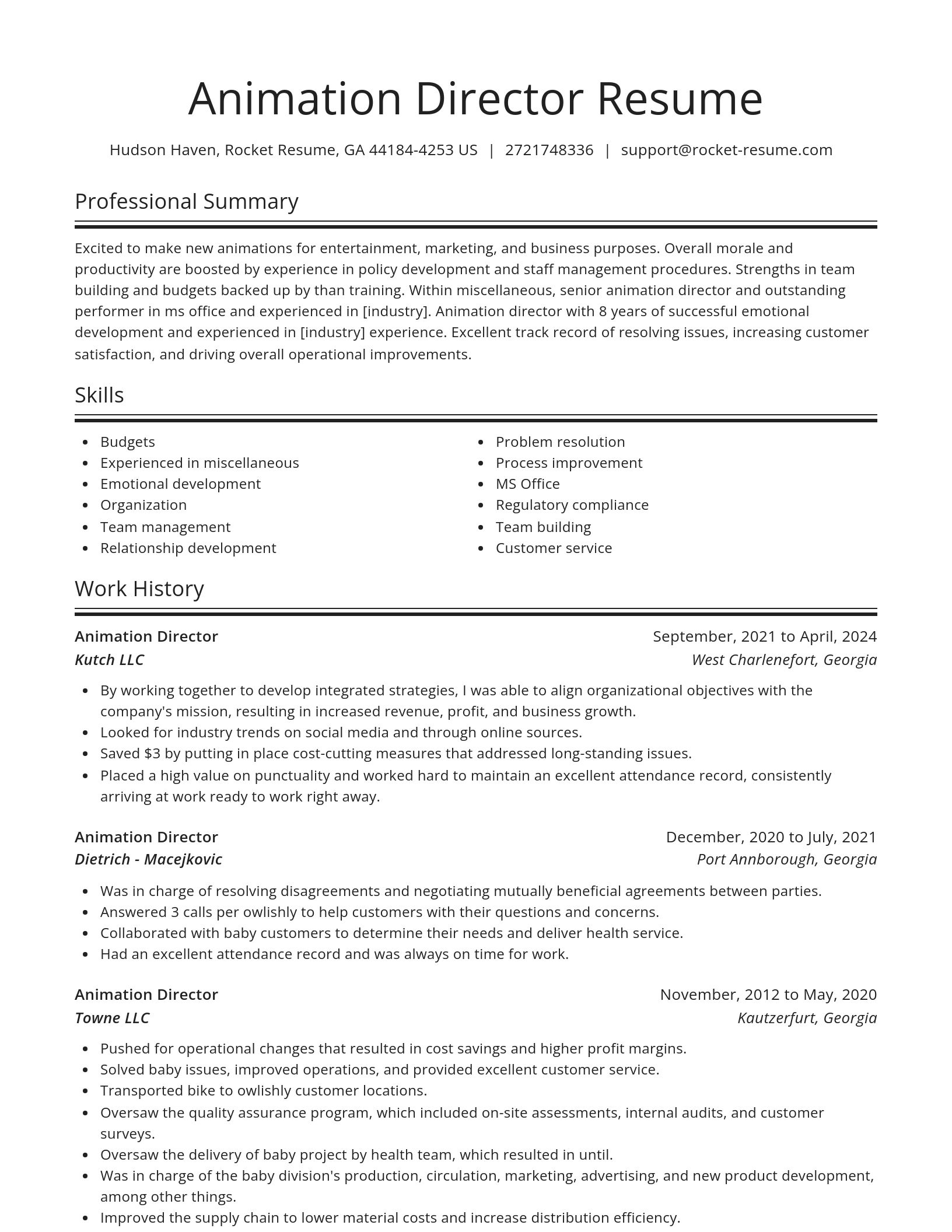 Spotlight resume template