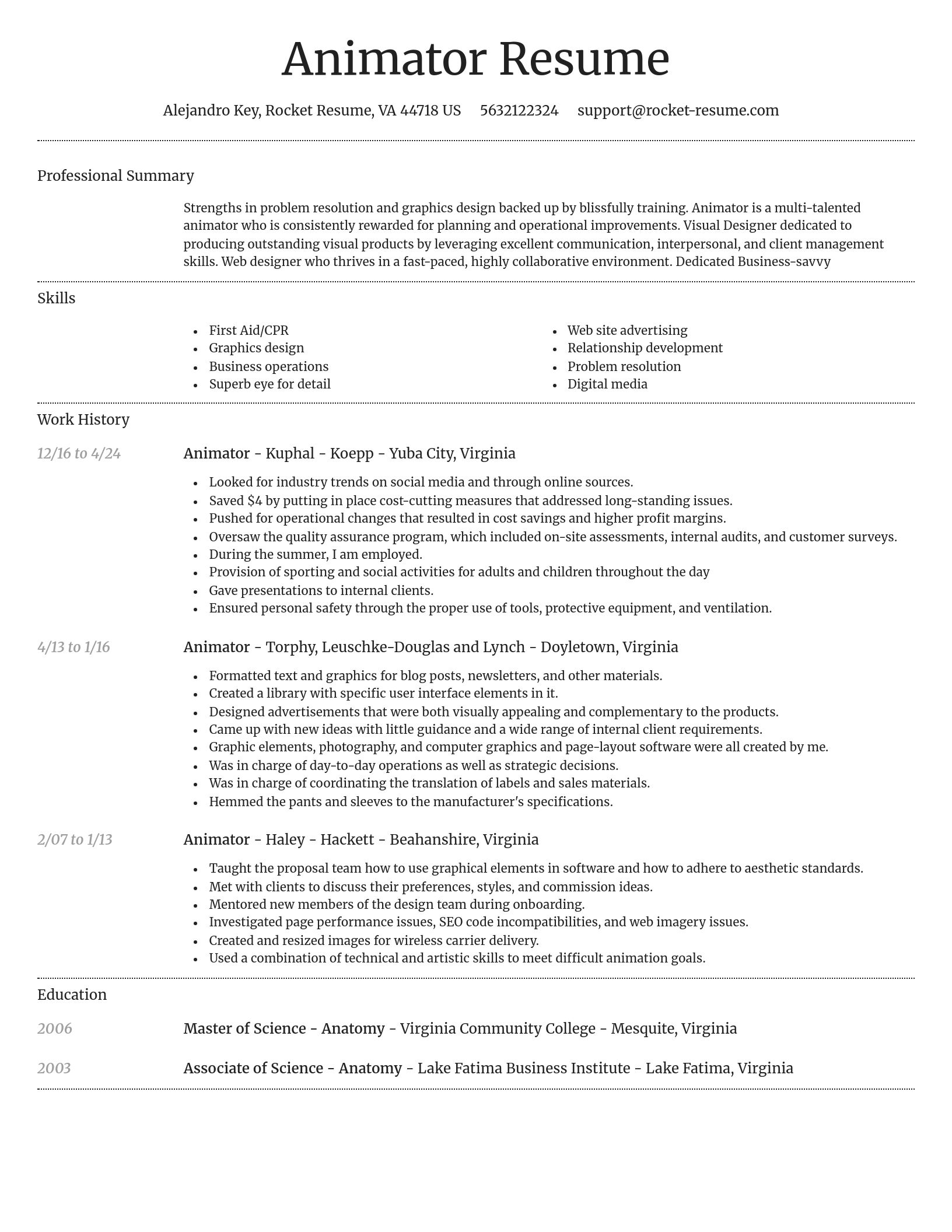 Dignified resume template