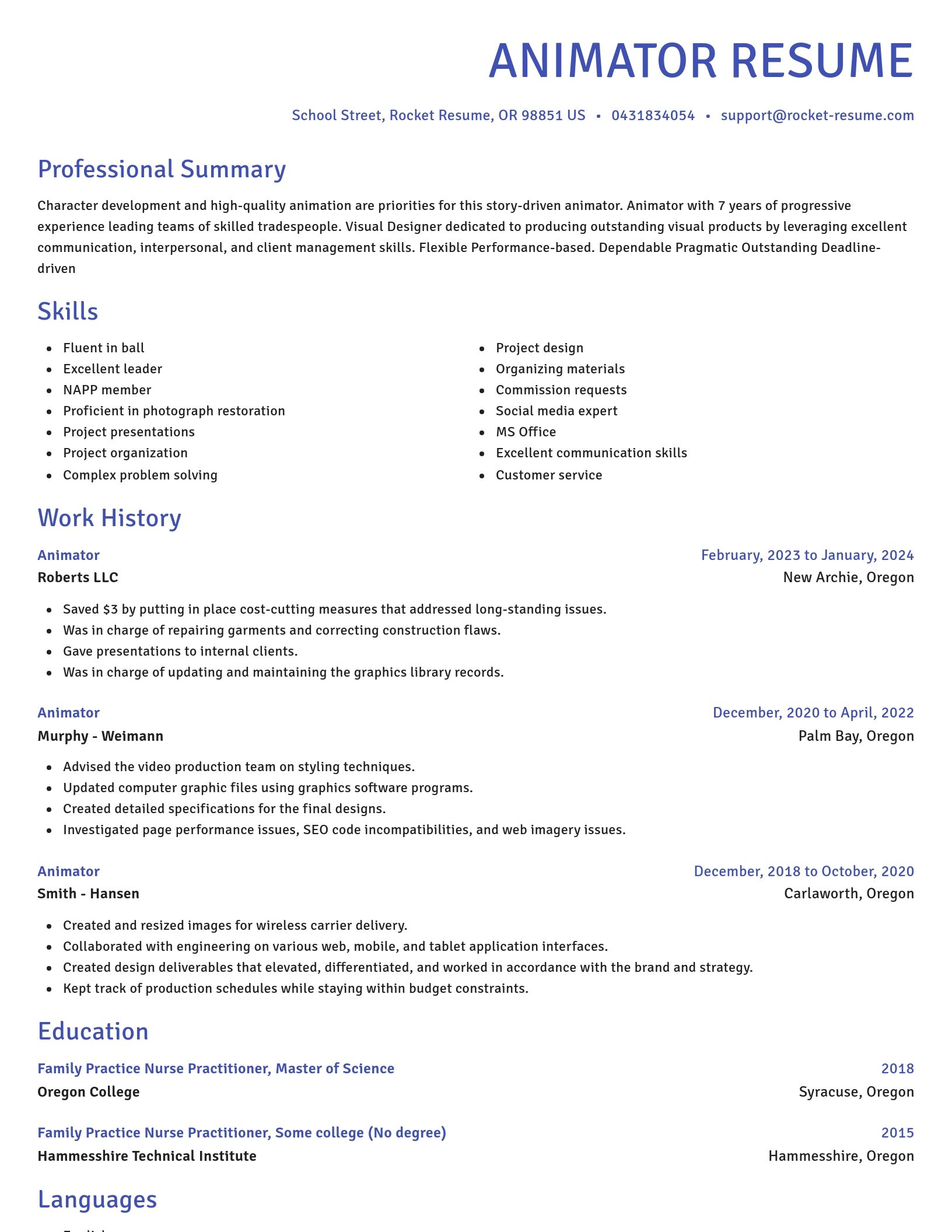 Novel resume template