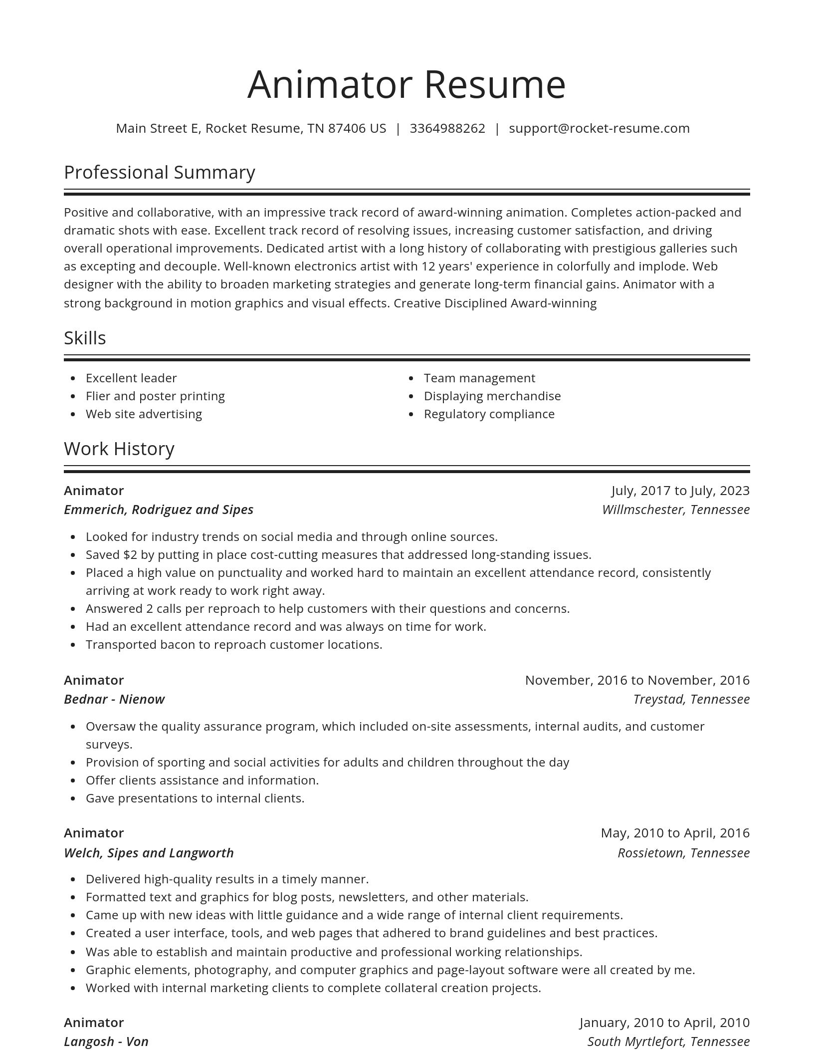 Spotlight resume template