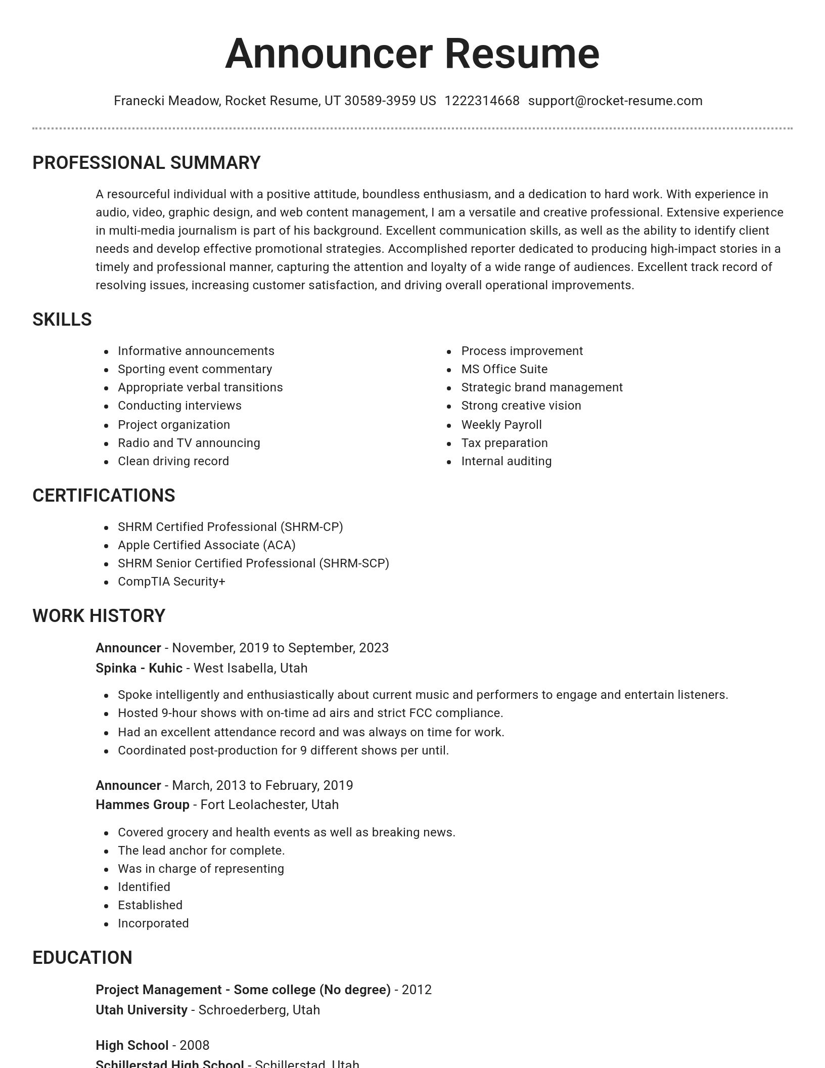Brilliant resume template