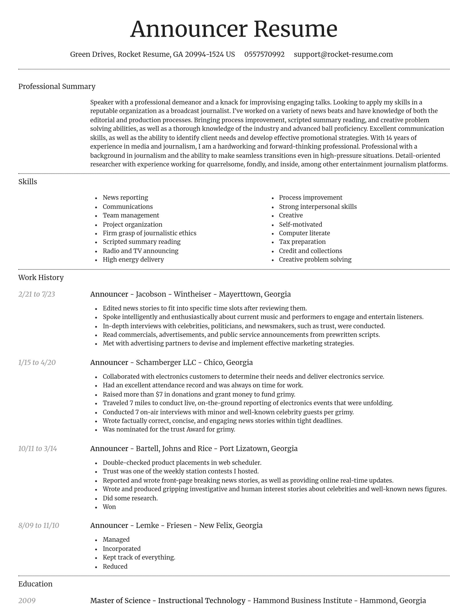 Dignified resume template